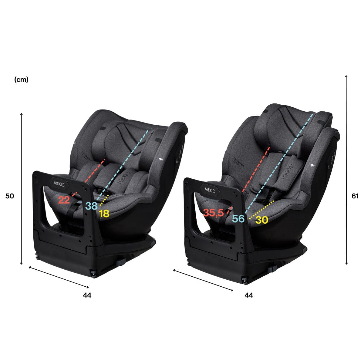 Axkid Extended Rear Facing Car Seats Axkid Spinkid 180 in Tile Melange 24110025