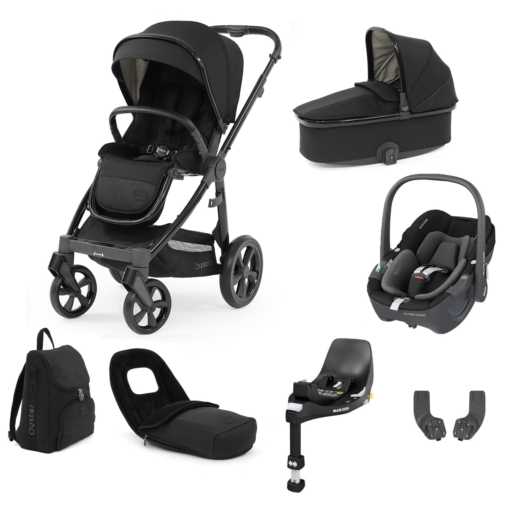 BabyStyle travel systems Babystyle Oyster 3 Luxury 7 Piece with Car Seat Bundle in Pixel 14808-PXL