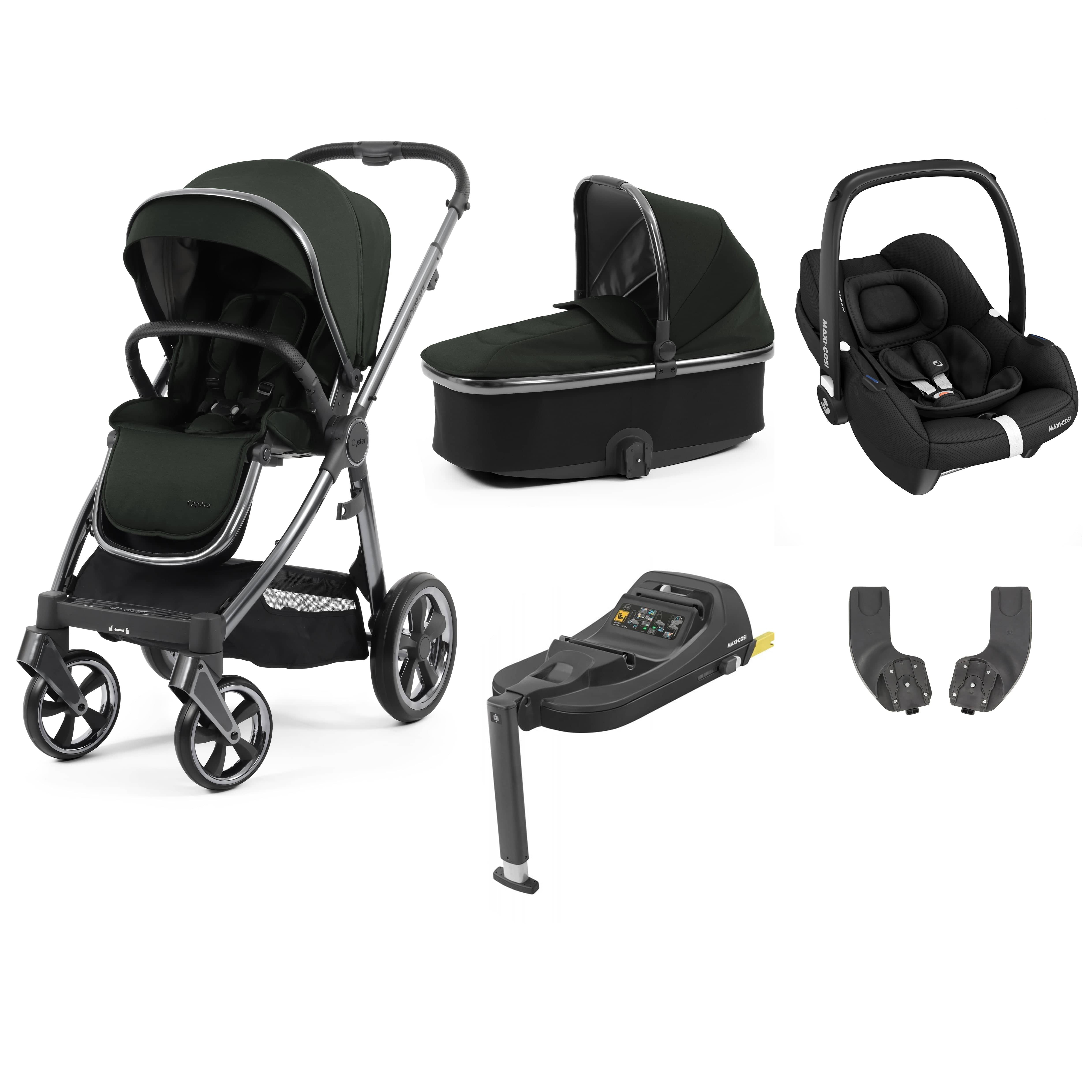 BabyStyle travel systems Babystyle Oyster 3 Essential Bundle with Car Seat - Black Olive 14761-BLO