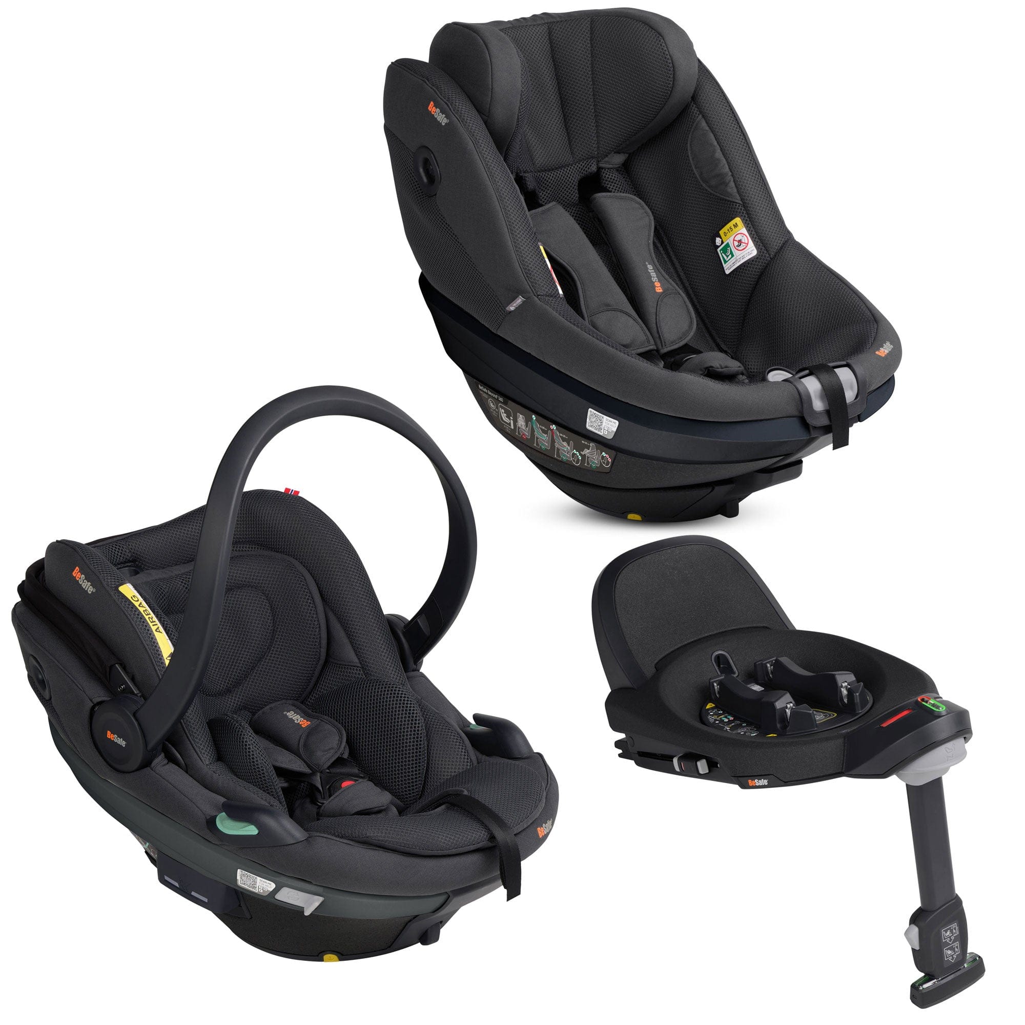 BeSafe combination car seats BeSafe Beyond 2 360 Complete Bundle - Anthracite Mesh 15497-ANT-MES-2