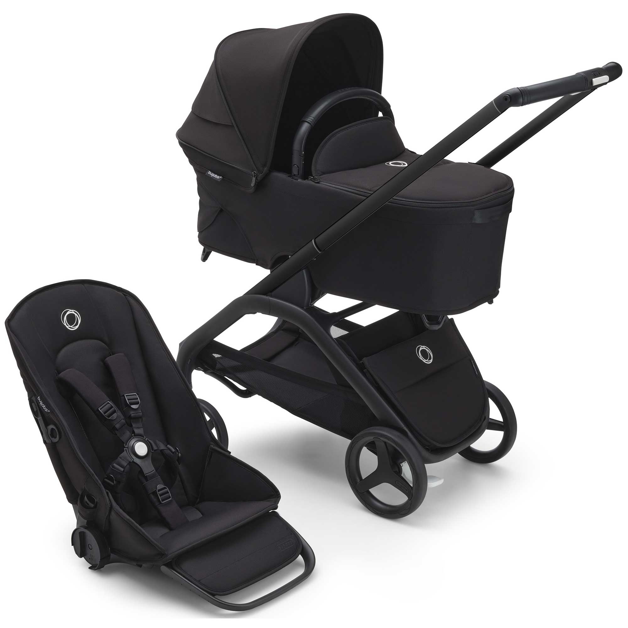 Bugaboo Baby Prams Bugaboo Dragonfly Complete Pram - Black/Midnight Black 13803-BLK-MID-BLK