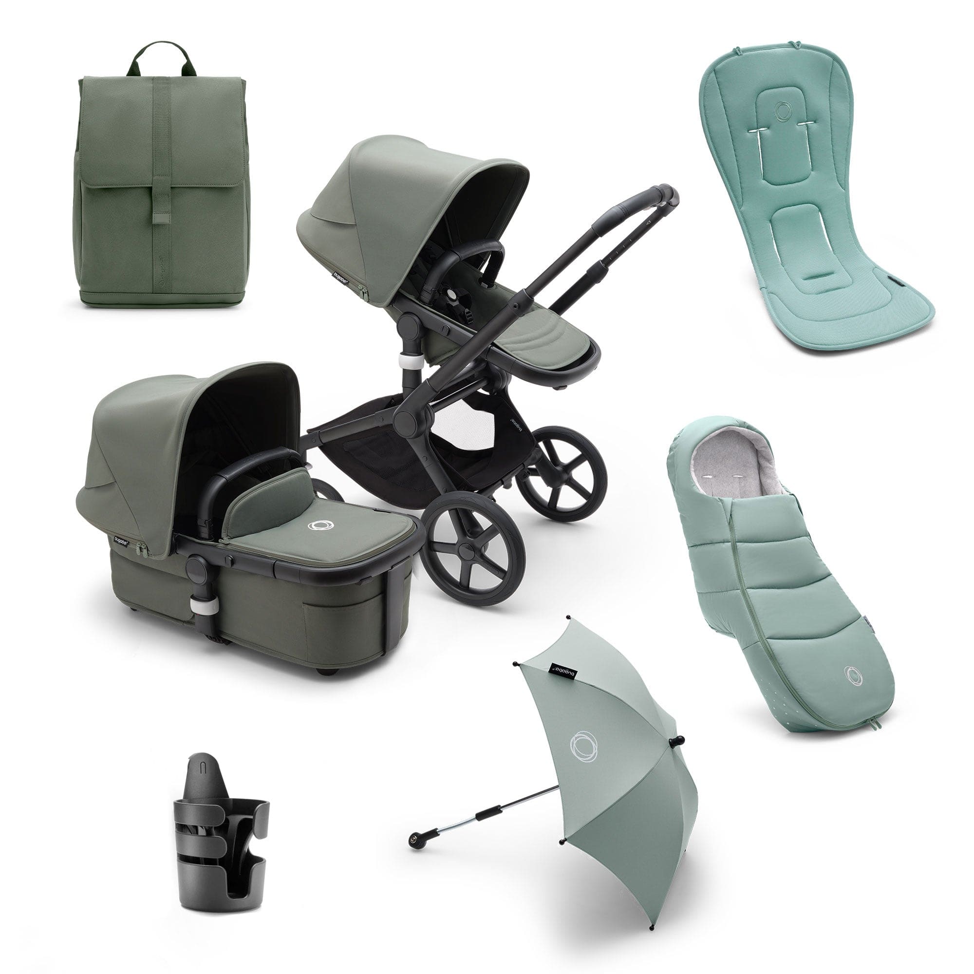Bugaboo baby prams Bugaboo Fox 5 Complete Pushchair Bundle - Forest Green 15170-BLK-FOR-GRN