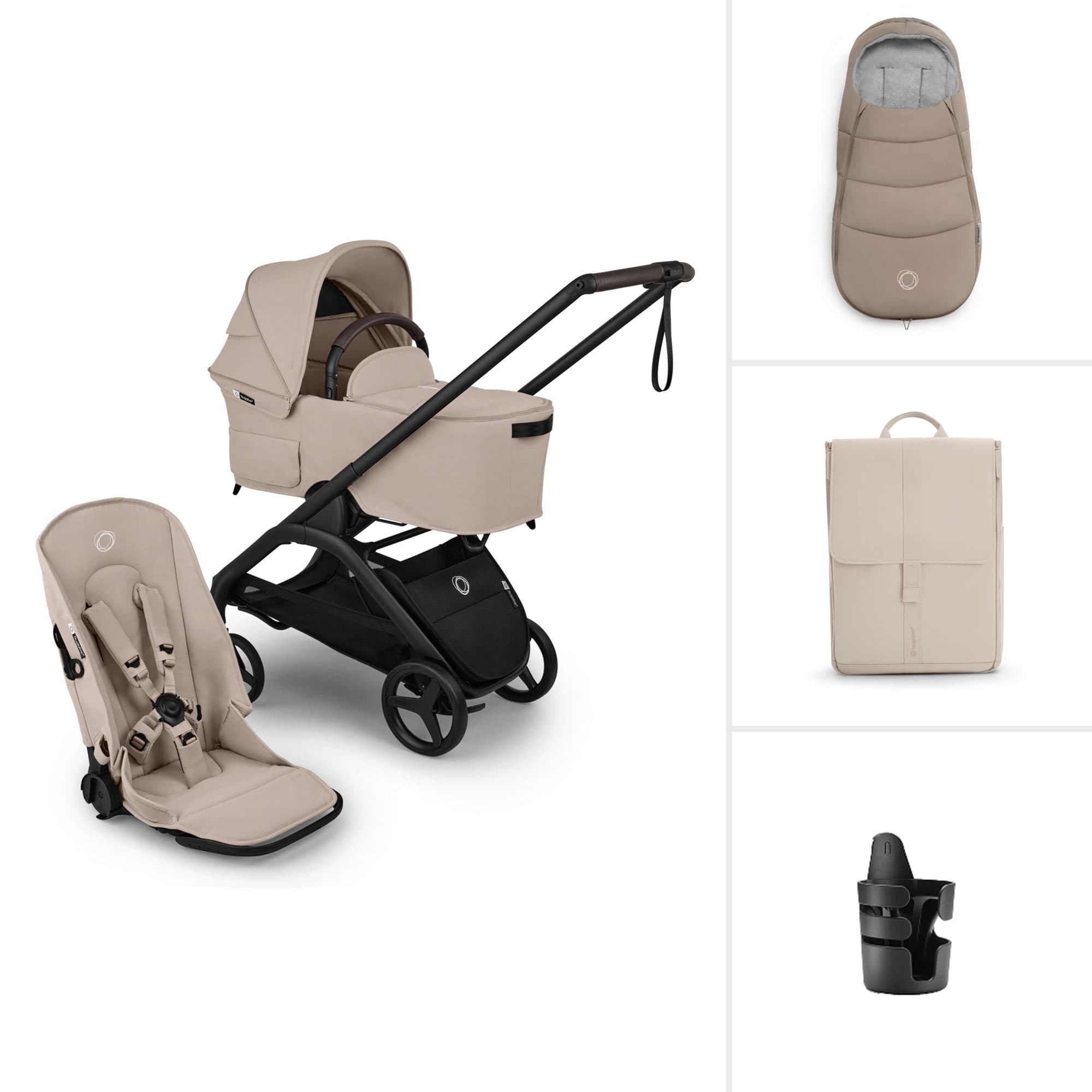 Bugaboo baby prams Bugaboo Dragonfly Plus Essential Stroller Bundle - Desert Taupe BUG-DFLY-PLUS-ESS-2
