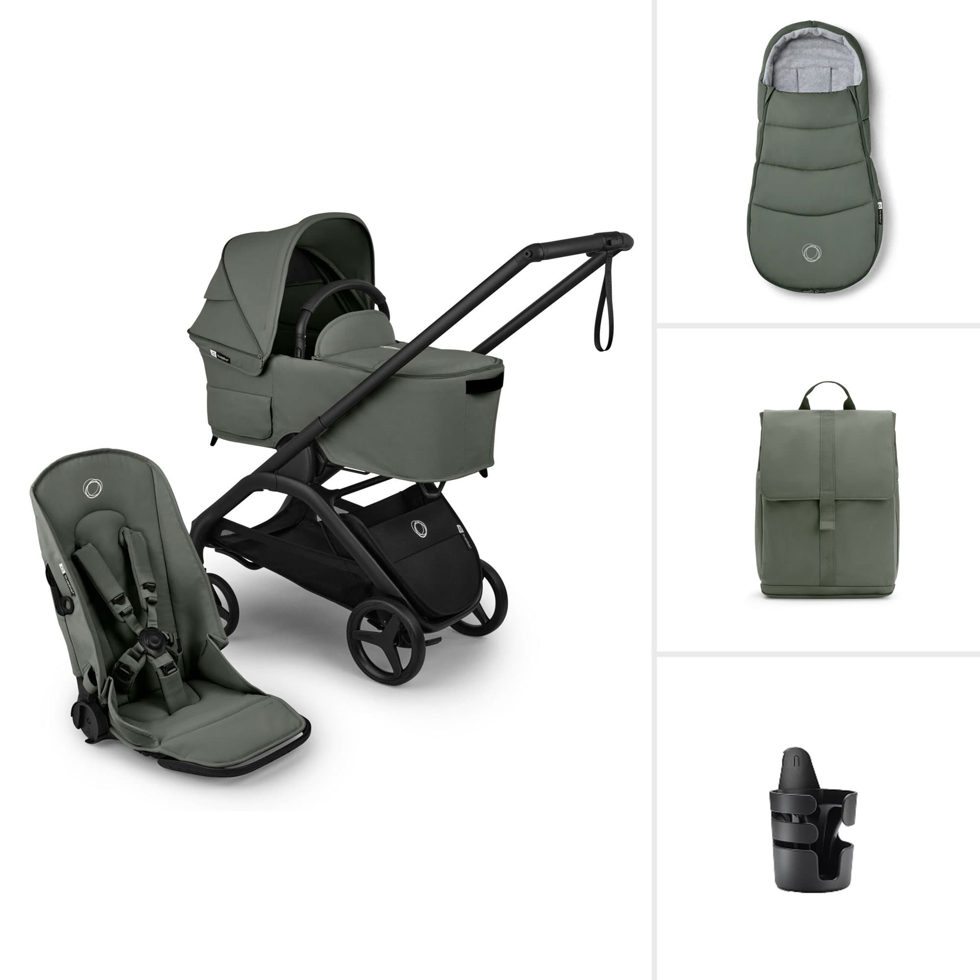 Bugaboo baby prams Bugaboo Dragonfly Plus Essential Stroller Bundle - Forest Green BUG-DFLY-PLUS-ESS-5