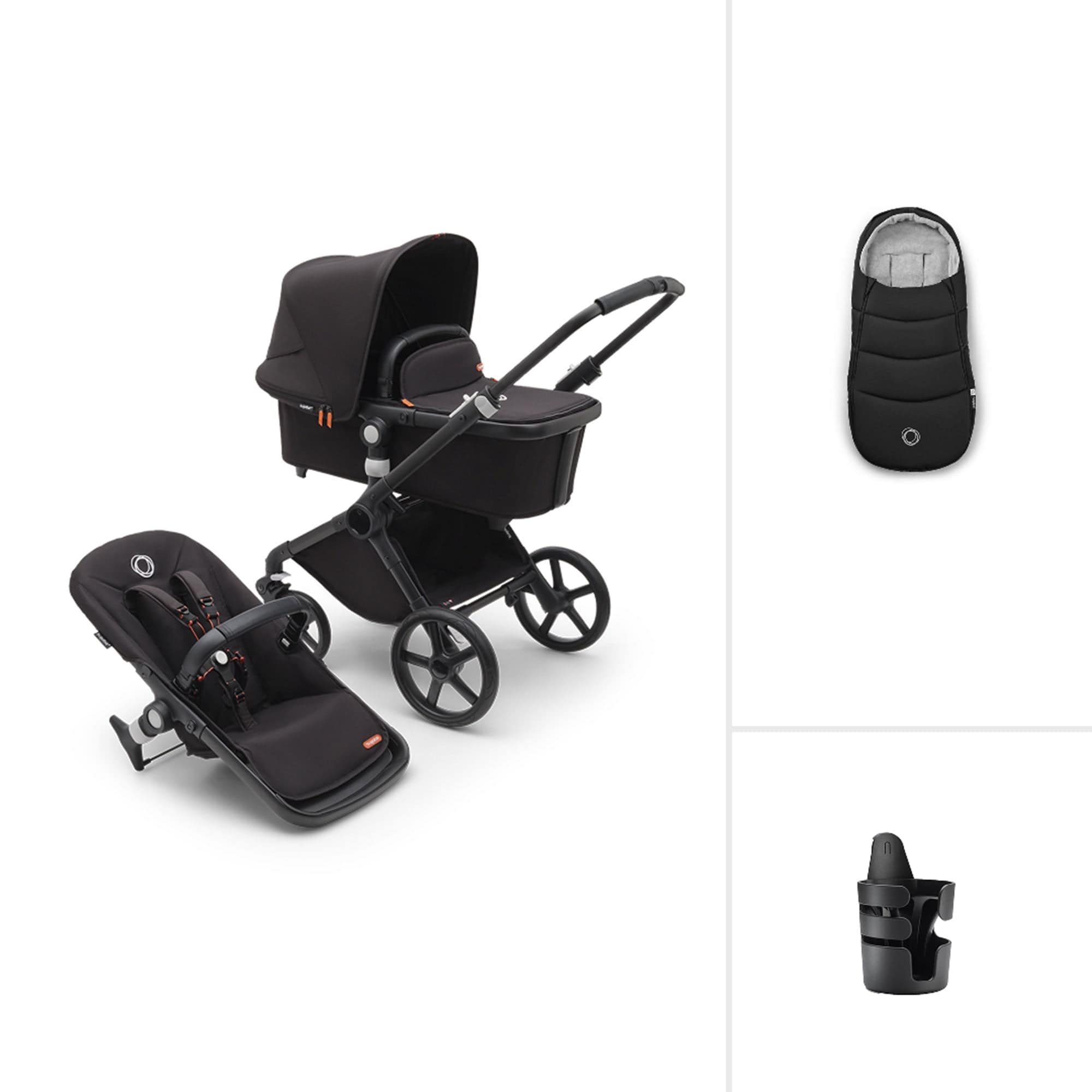 Bugaboo baby prams Bugaboo Fox Cub Essential Bundle - Black/Midnight Black 19960-FXCB-ESS