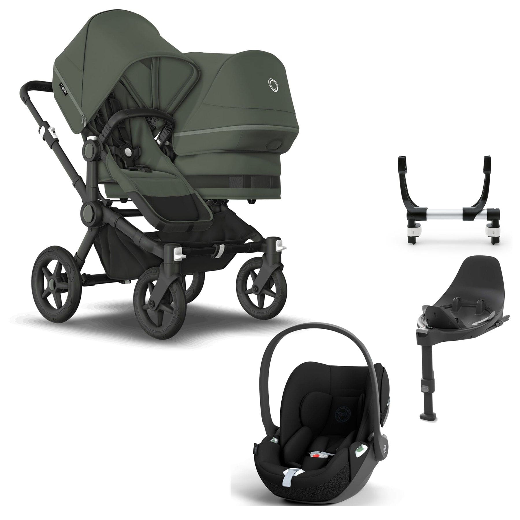 bugaboo donkey 5 duo grey melange Bugaboo Donkey 5 Duo Complete Cloud T Travel System
