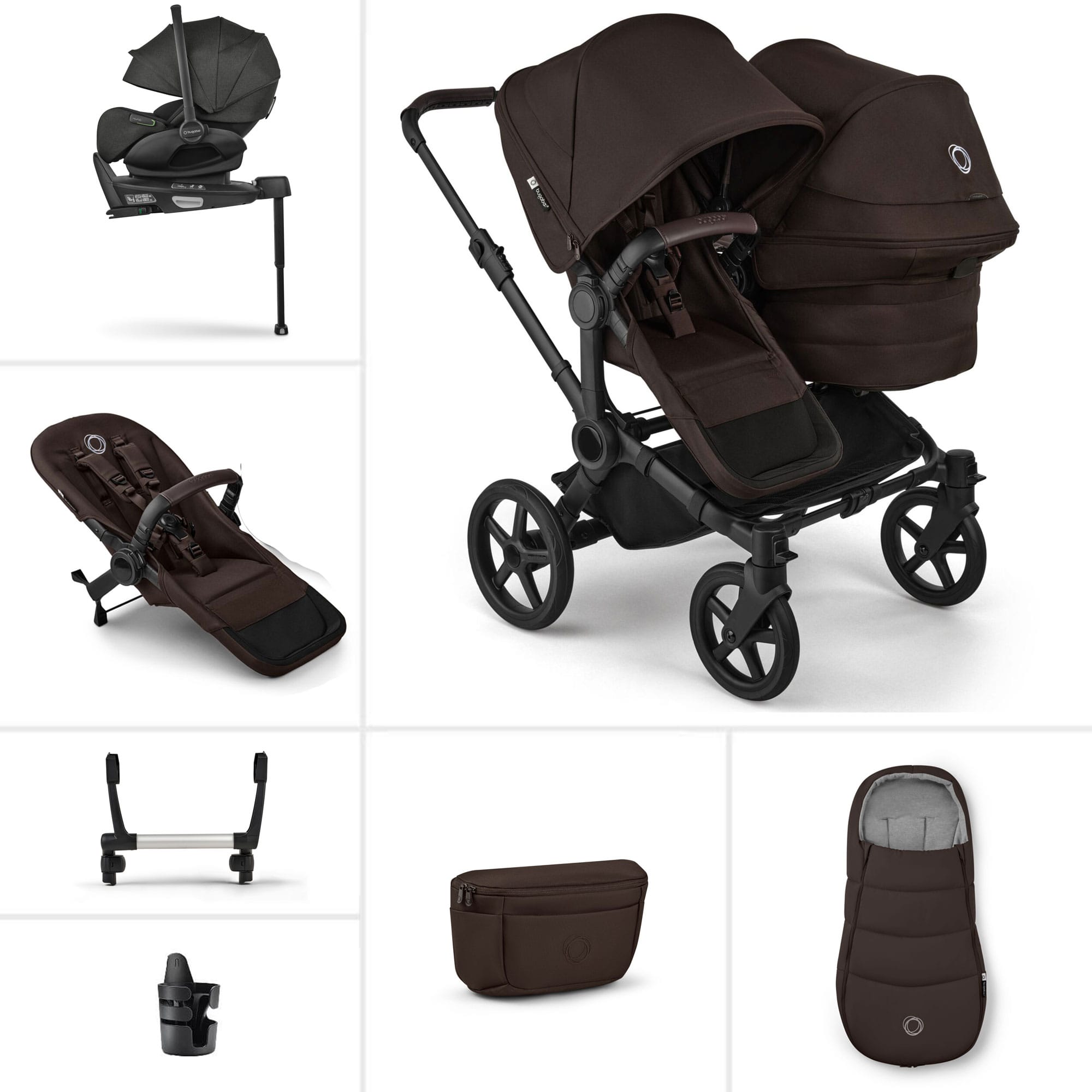 Bugaboo Travel Systems Bugaboo Donkey 6 Double Ultimate Newborn Bundle - Cocoa Brown 21673-COC-BRN