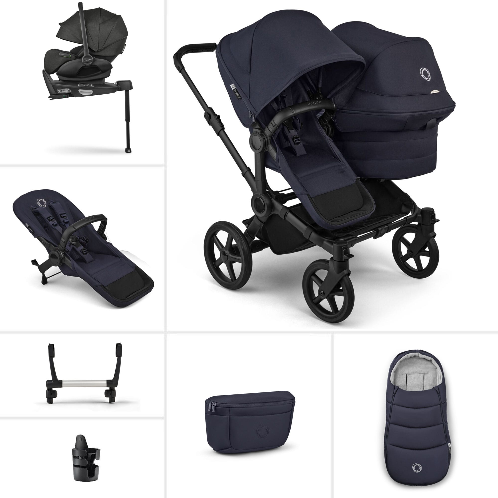 Bugaboo Travel Systems Bugaboo Donkey 6 Double Ultimate Newborn Bundle - Deep Indigo 21673-DEE-ING