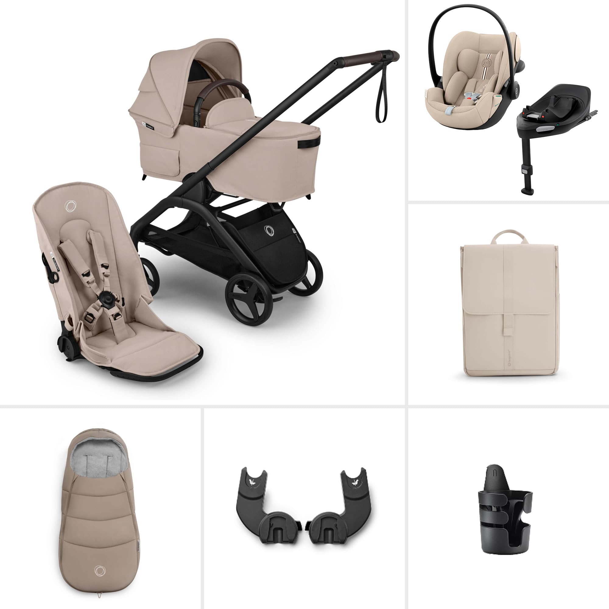 Bugaboo travel systems Bugaboo Dragonfly Plus Ultimate Cybex Travel System - Desert Taupe BUG-DFLY-PLUS-TPE-4