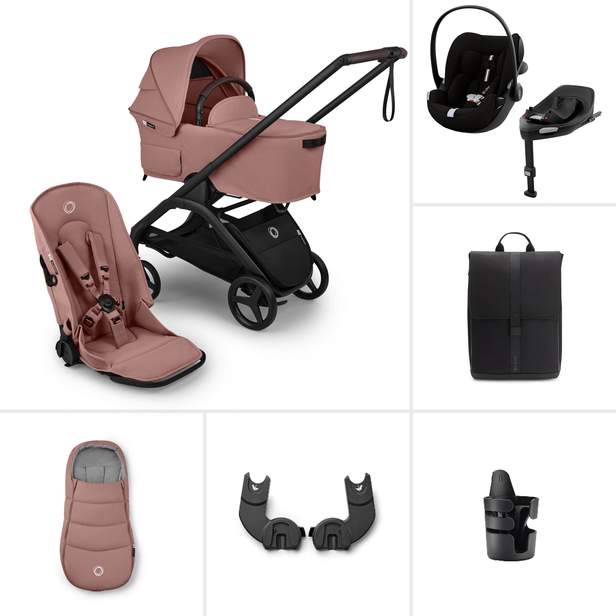 Bugaboo travel systems Bugaboo Dragonfly Plus Ultimate Cybex Travel System - Dusty Pink BUG-DFLY-PLUS-PNK-4