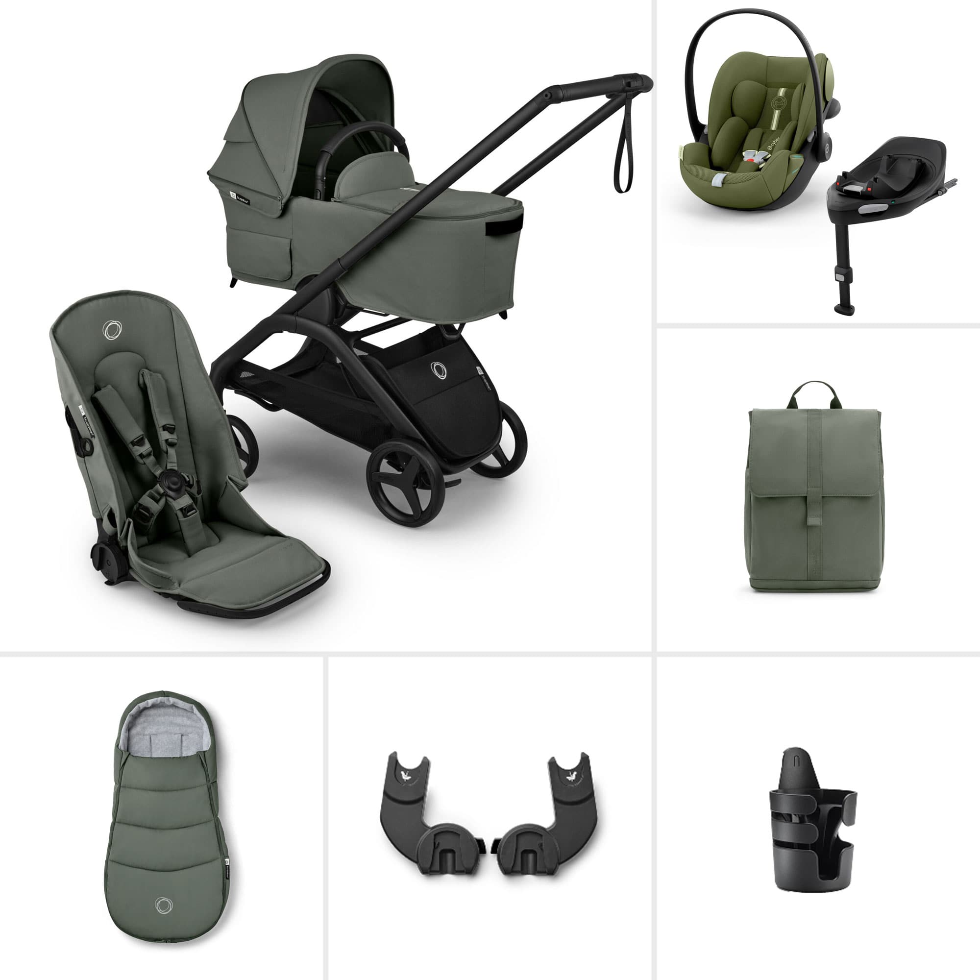 Bugaboo travel systems Bugaboo Dragonfly Plus Ultimate Cybex Travel System - Forest Green BUG-DFLY-PLUS-GRN-4