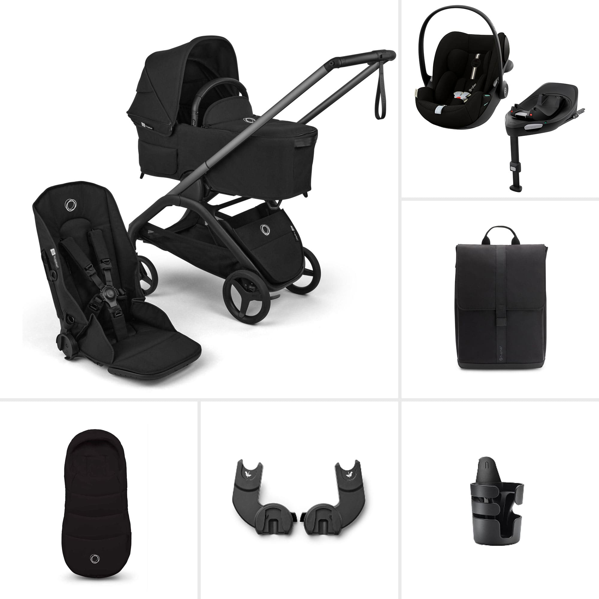 Bugaboo travel systems Bugaboo Dragonfly Plus Ultimate Cybex Travel System - Heritage Black BUG-DFLY-PLUS-BLK-4