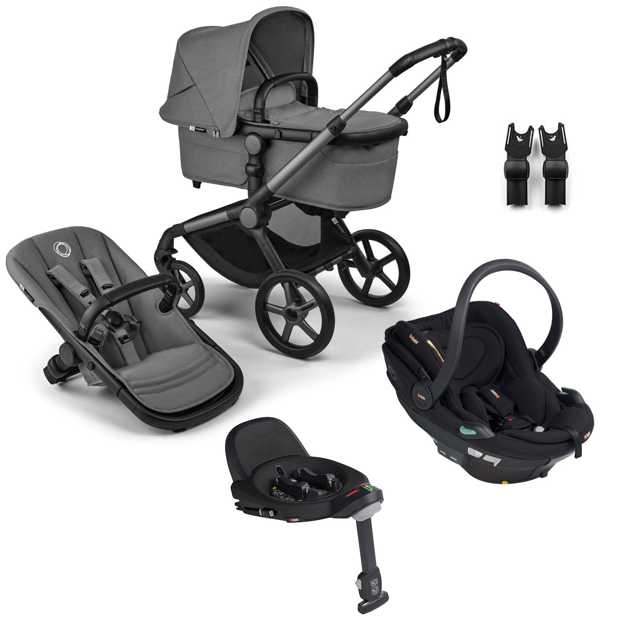 Bugaboo travel systems Bugaboo Fox 5 Renew BeSafe Travel System Bundle - Moon Grey 18876-TS-BEY-GRE
