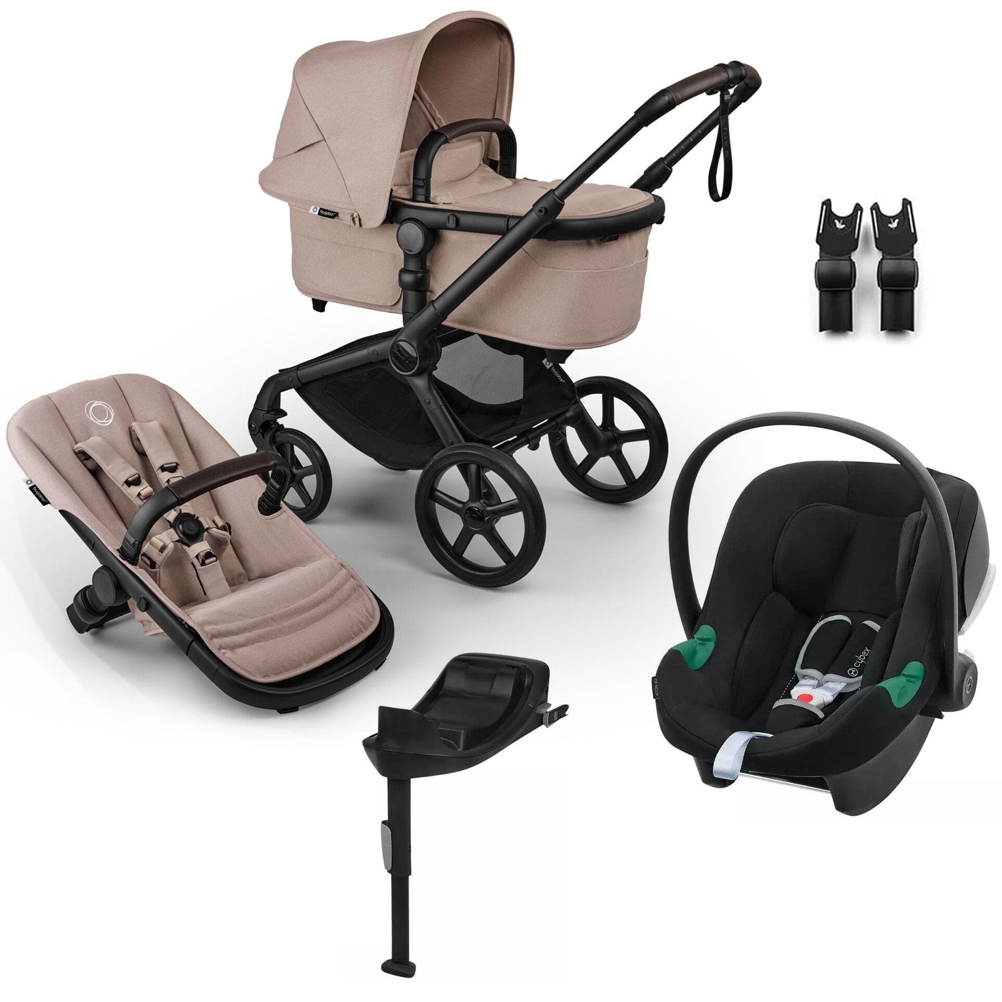 Bugaboo travel systems Bugaboo Fox 5 Renew Cybex Travel System - Desert Taupe 18830-TS-ATO-TAU