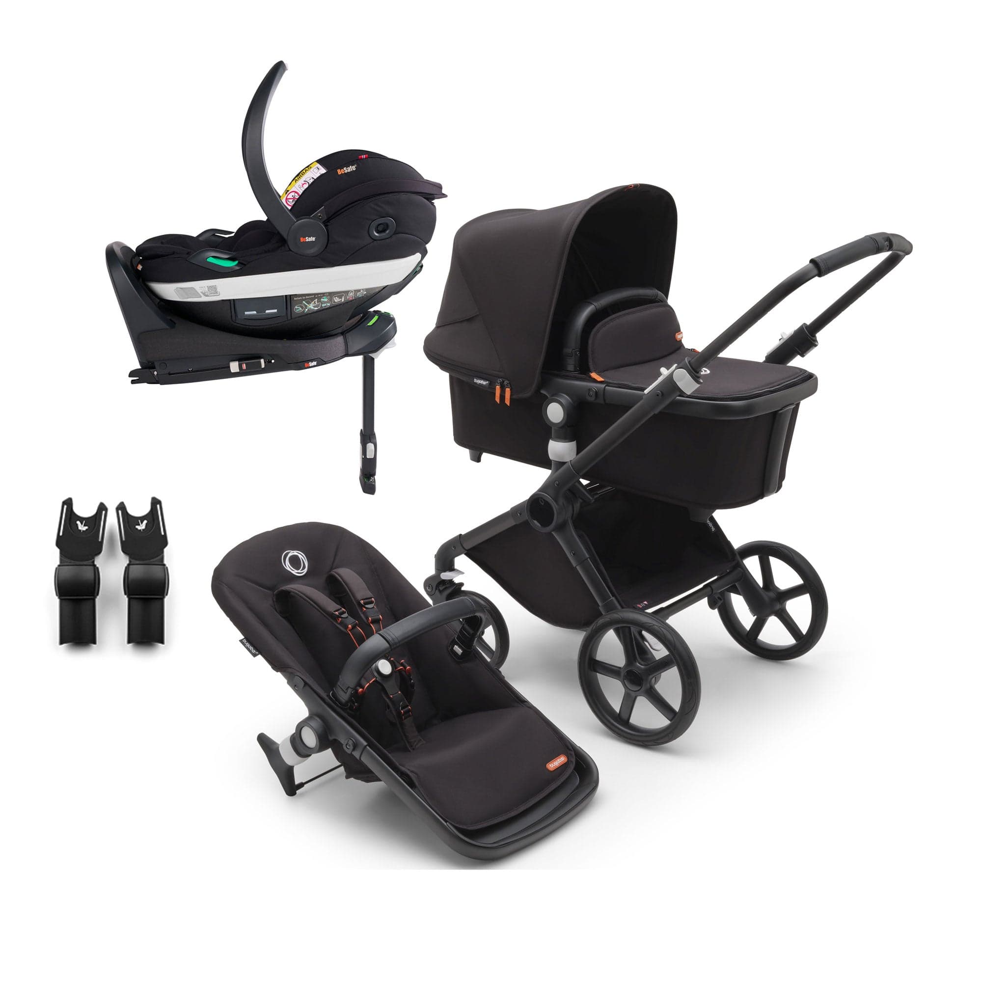 Bugaboo travel systems Bugaboo Fox Cub BeSafe Travel System - Black/Midnight Black 19993-FXCB-BEY