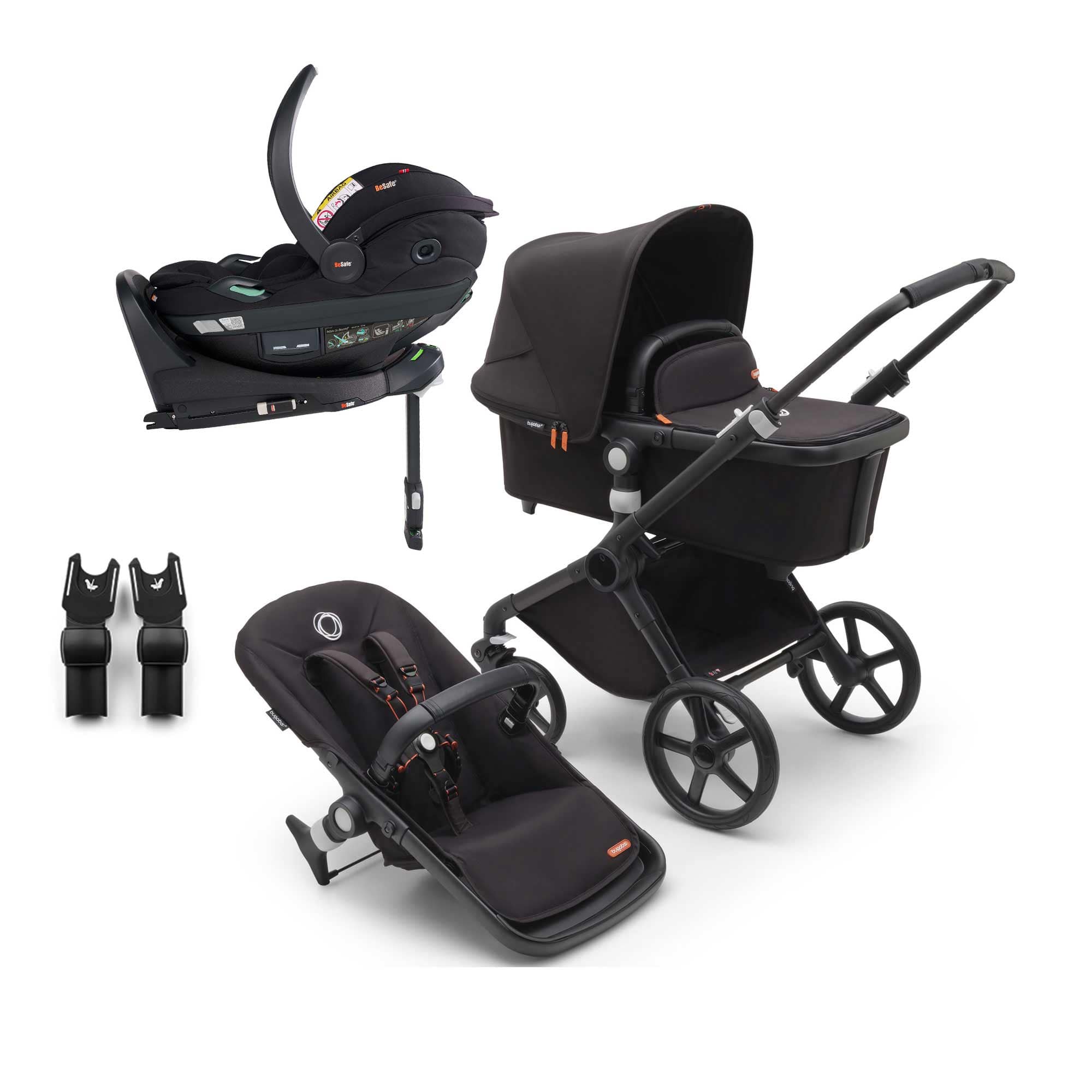 Bugaboo travel systems Bugaboo Fox Cub BeSafe Travel System - Black/Midnight Black 19993-FXCB-BEY