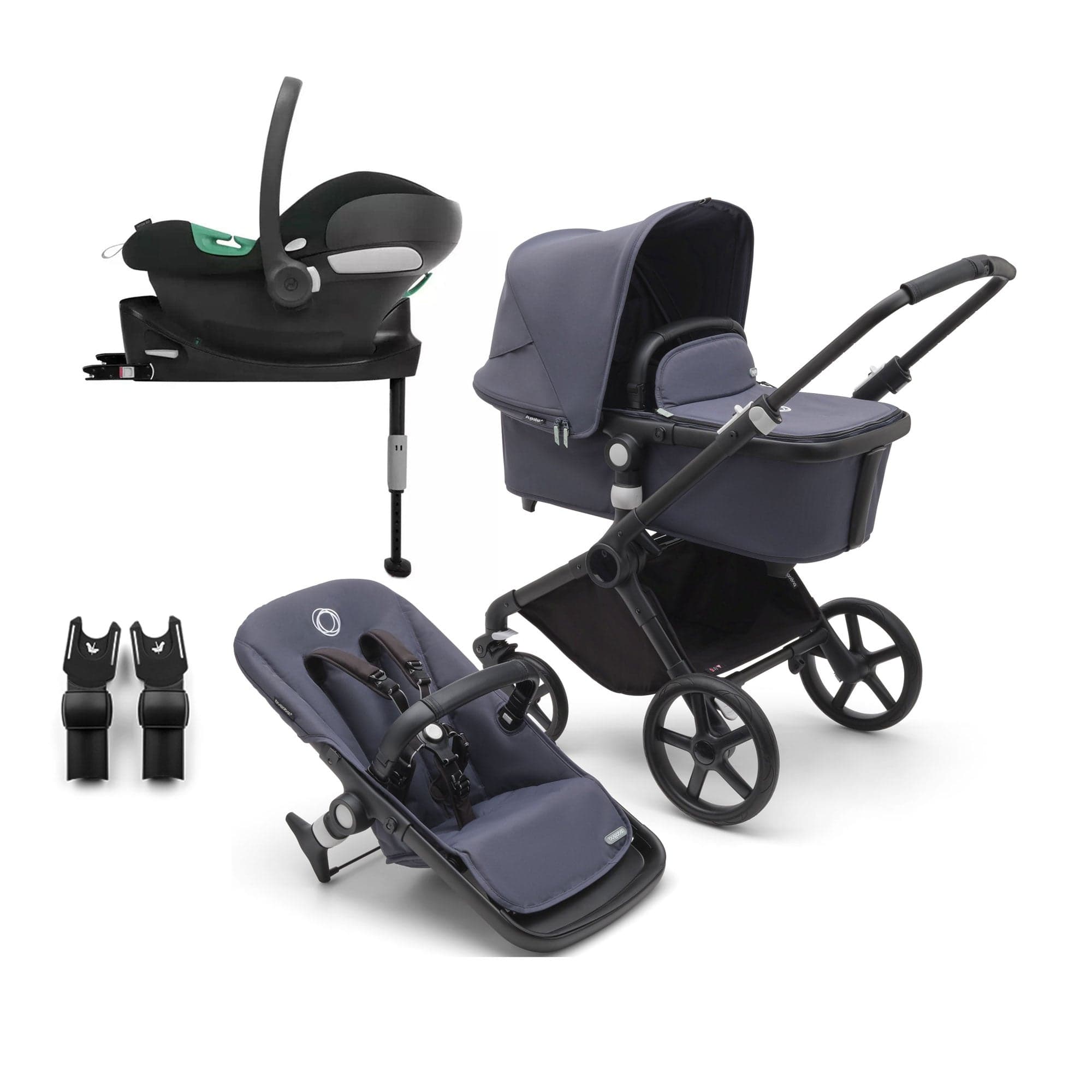 Bugaboo travel systems Bugaboo Fox Cub Cybex Travel System - Black/Stormy Blue