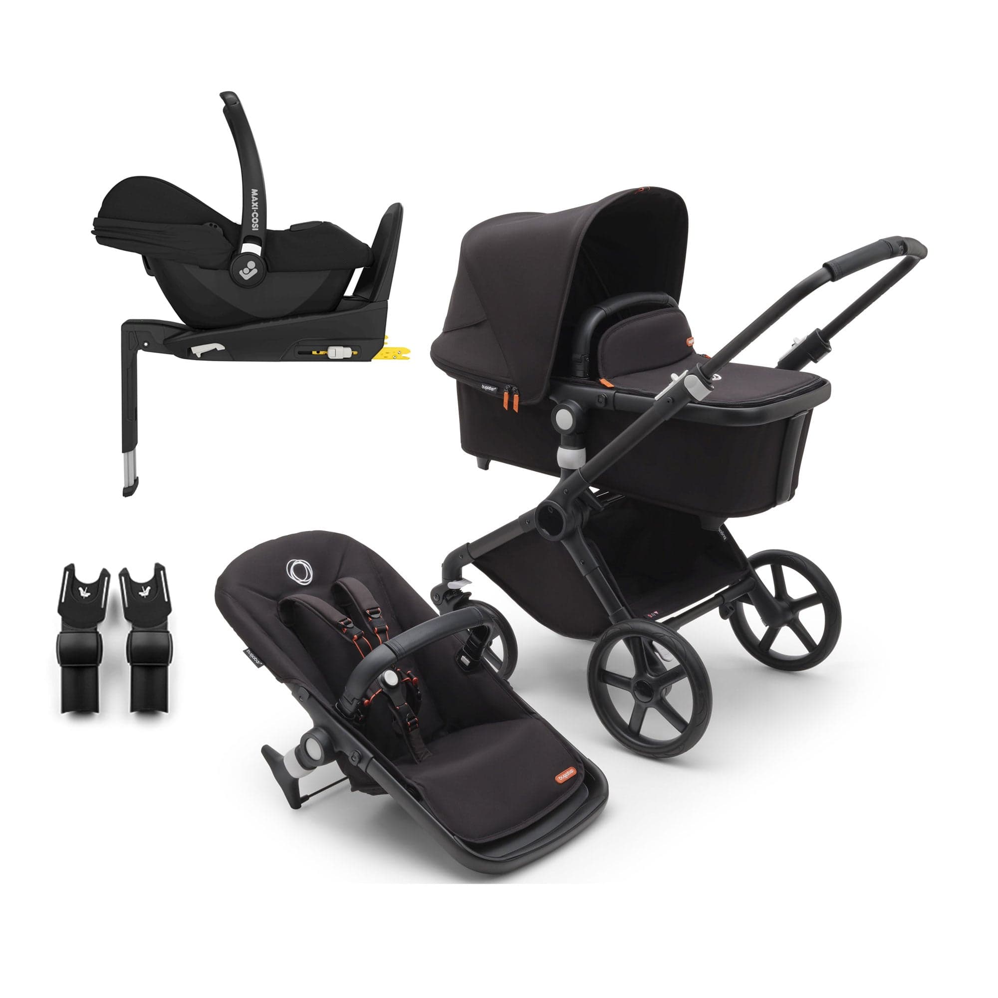 Bugaboo travel systems Bugaboo Fox Cub Maxi-Cosi Travel System - Black/Midnight Black 19971-FXCB-CAB