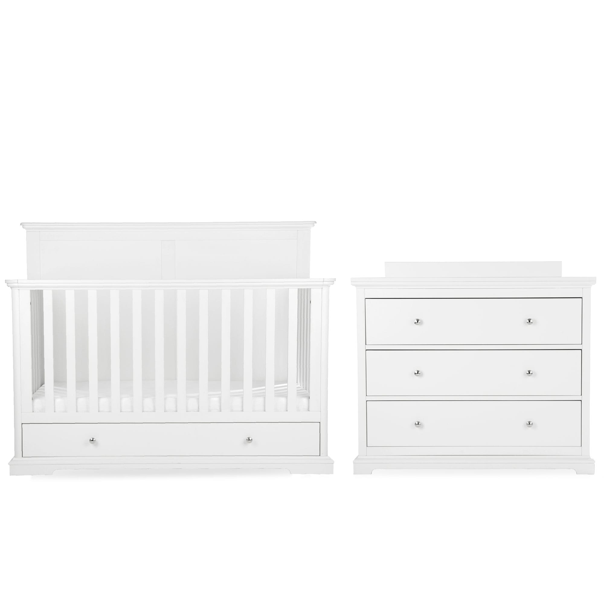 CuddleCo nursery room sets Cuddleco Beaumont 2 Piece Nursery Furniture Set with Grande Cotbed - White FRN/CUD/155197
