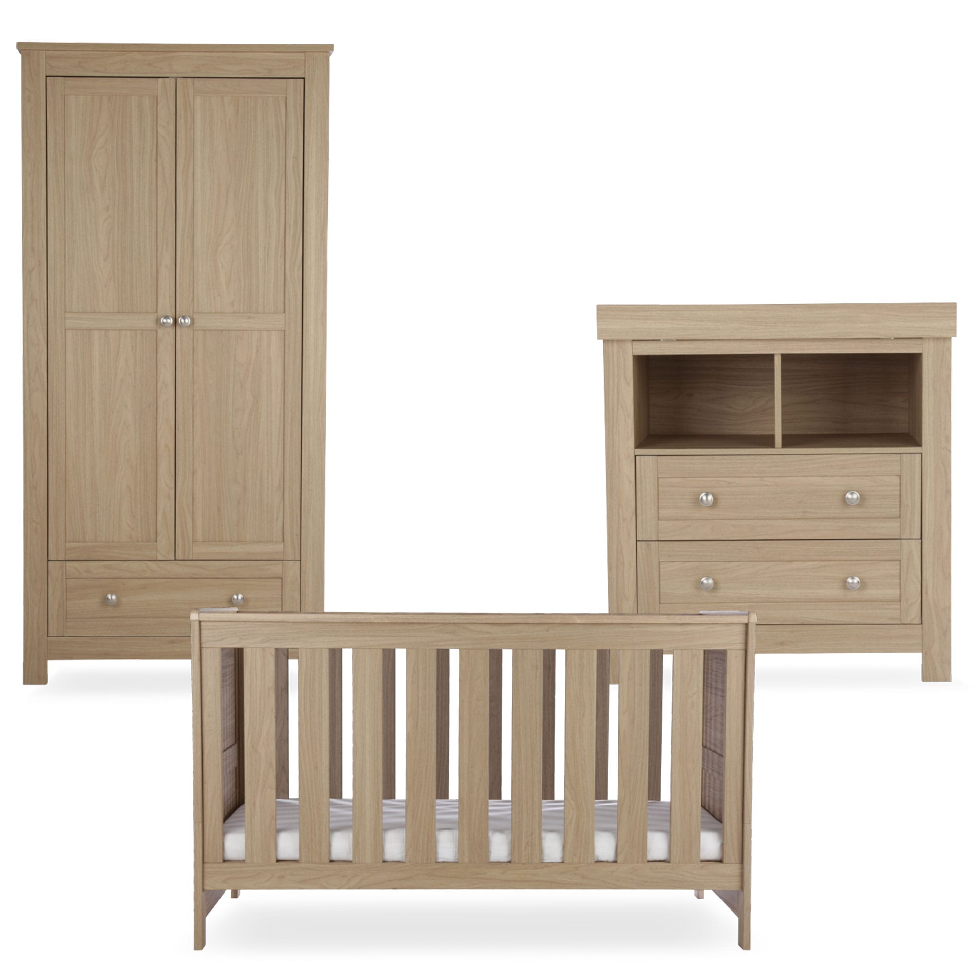 CuddleCo nursery room sets Cuddleco Burford 3 Piece Nursery Furniture Set - Oak FRN/CUD/155692