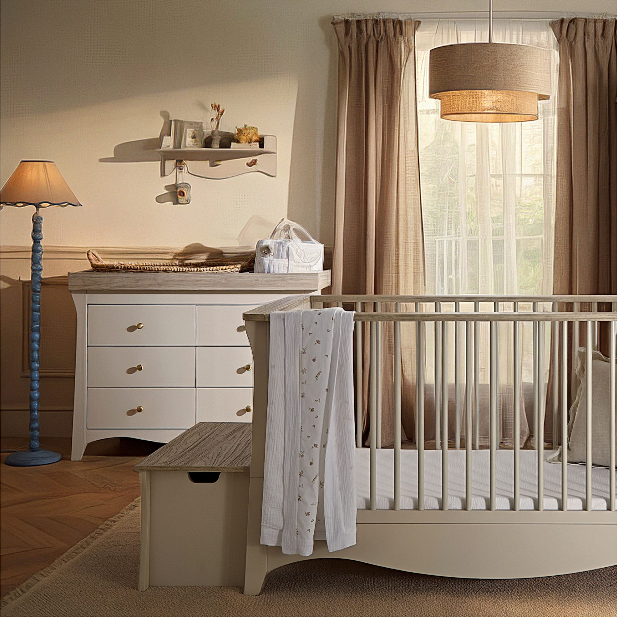 CuddleCo nursery room sets Cuddleco Clara 2 Piece Luxe Nursery Furniture Set - Cashmere/Ash
