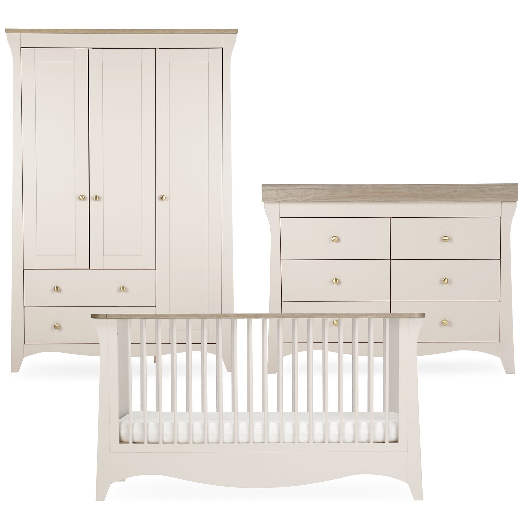 CuddleCo nursery room sets Cuddleco Clara 3 Piece Luxe Nursery Furniture Set - Cashmere/Ash FRN/CUD/156071