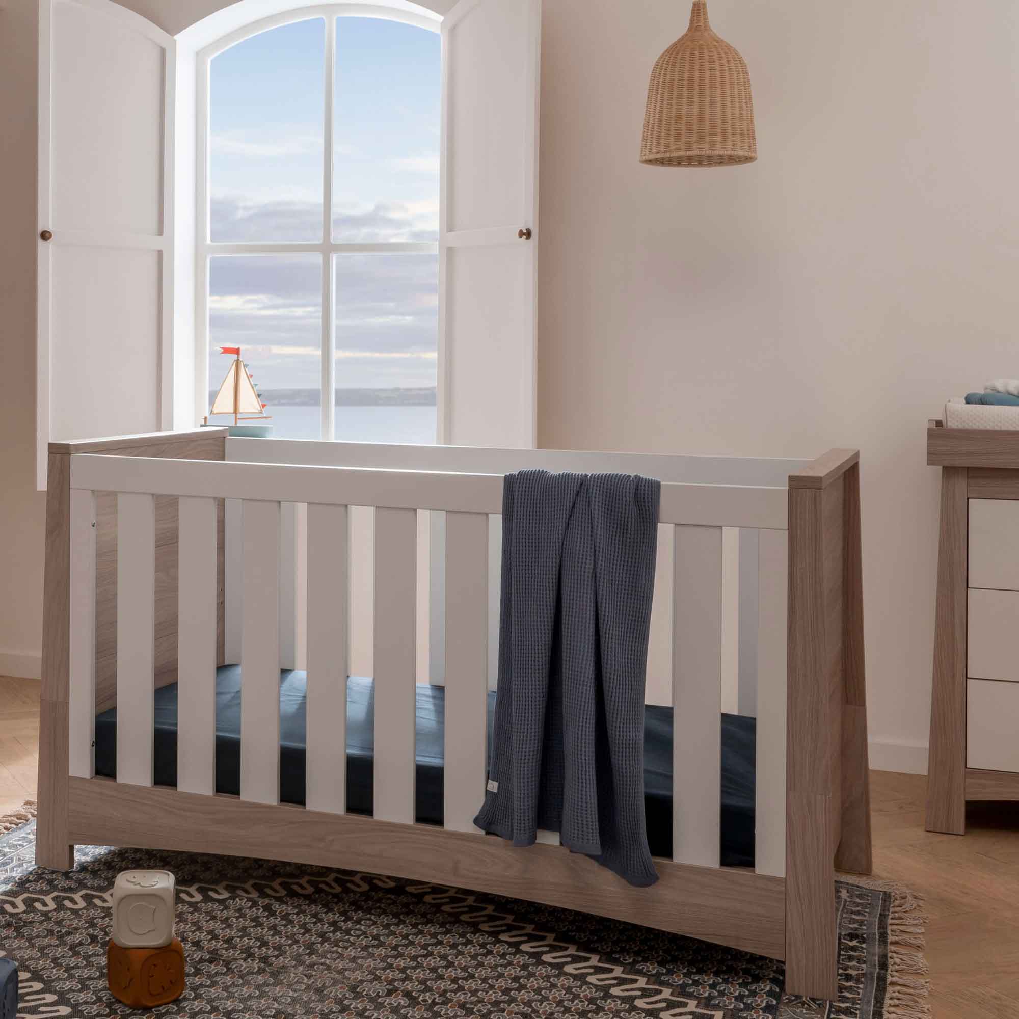 CuddleCo nursery room sets CuddleCo Lana Cot Bed - Ash/White