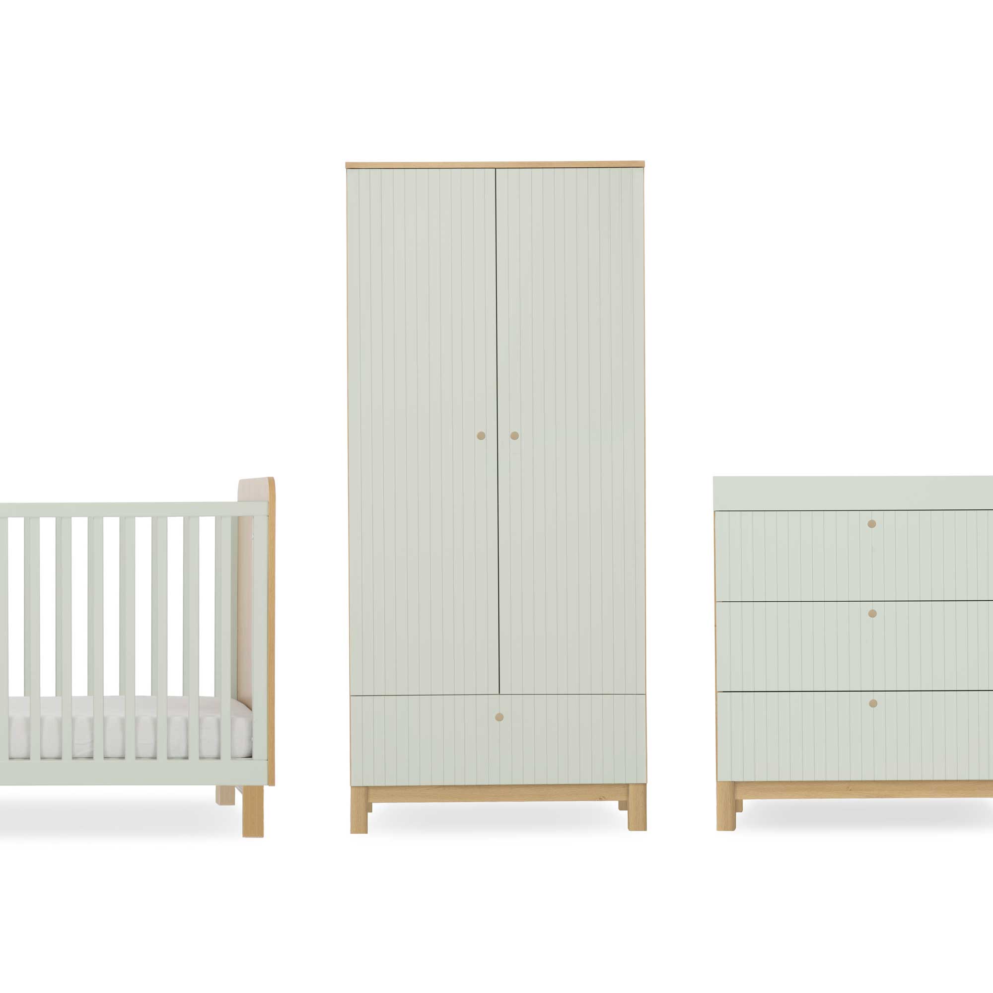 CuddleCo nursery room sets CuddleCo Remi 3 Piece Set - Oak/Green