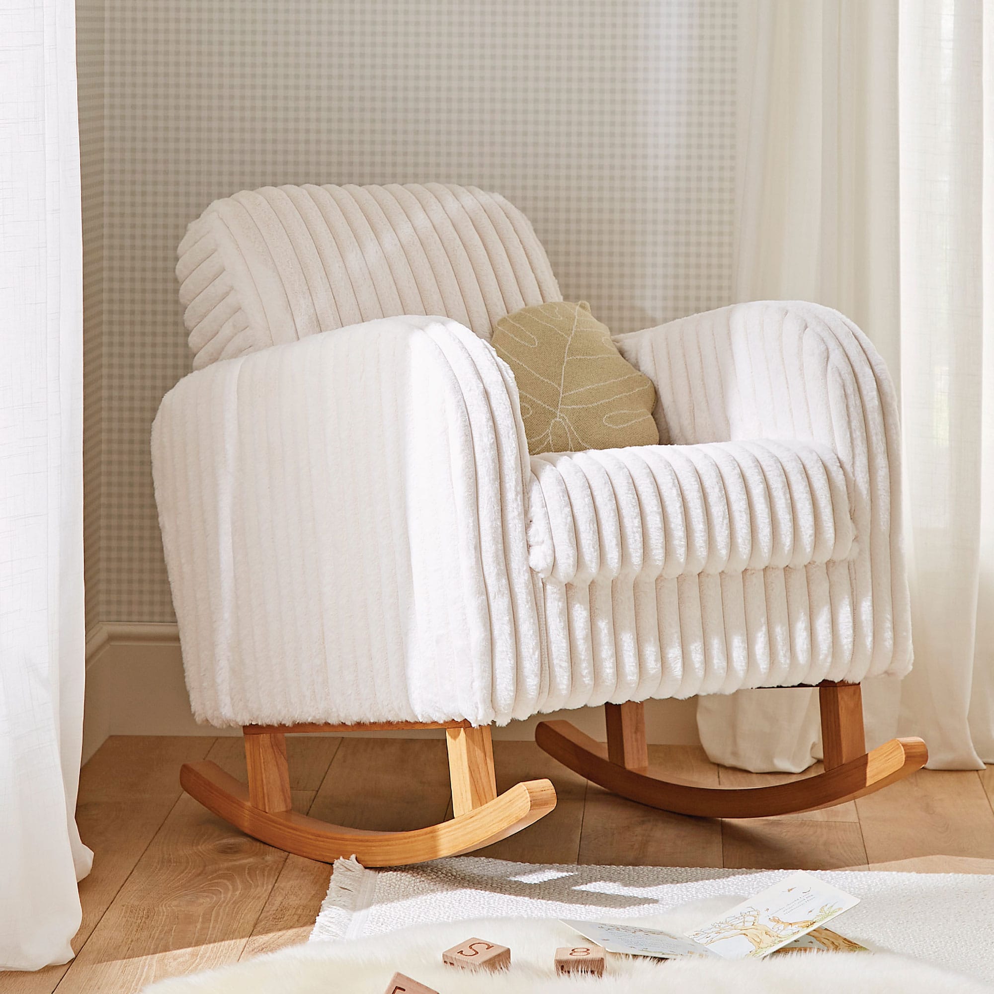 CuddleCo nursing chairs CuddleCo Etta Nursing Chair - Faux Fur Cream