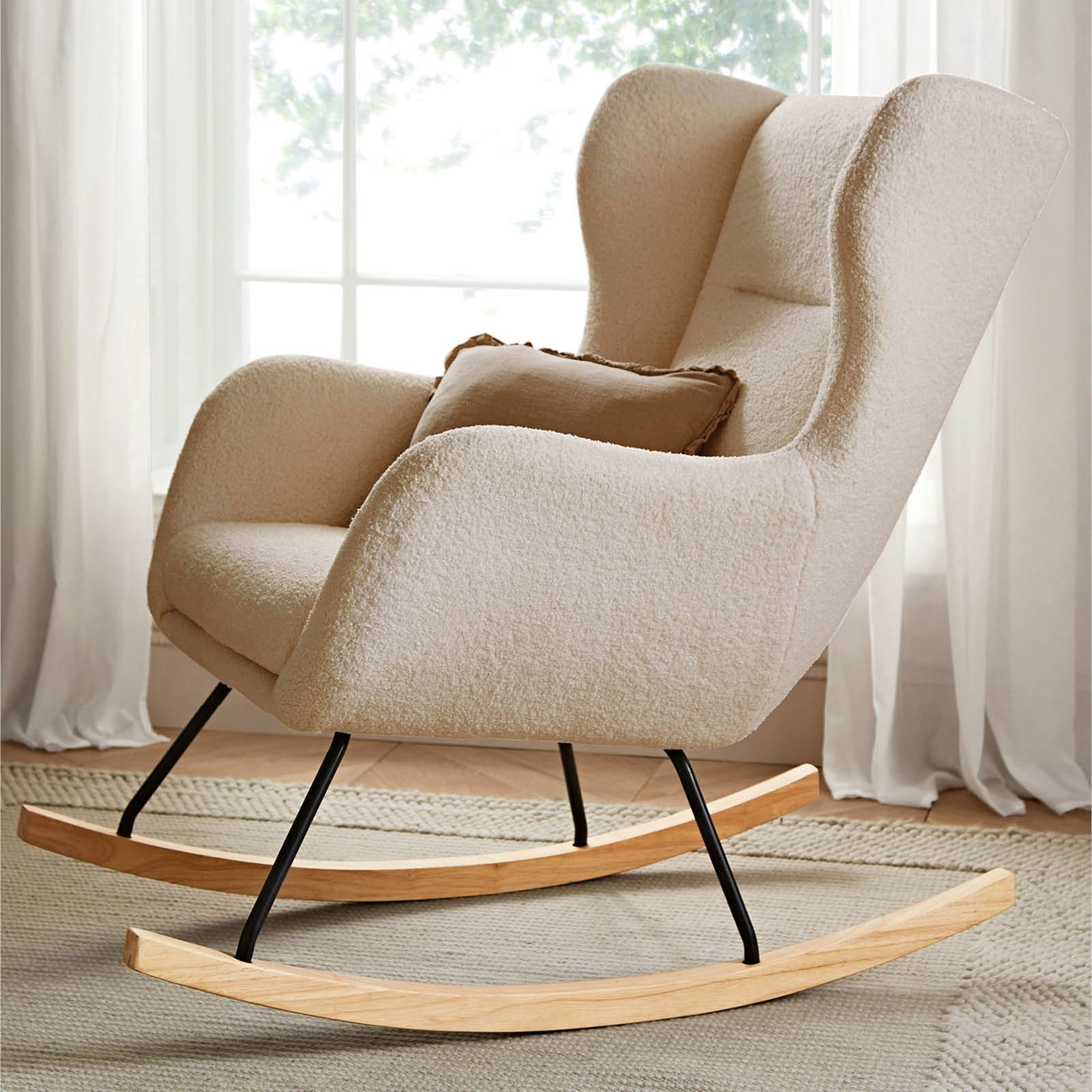 CuddleCo nursing chairs CuddleCo Marley Nursing Chair & Stool - Teddy Light Beige FRN/CUD/153704