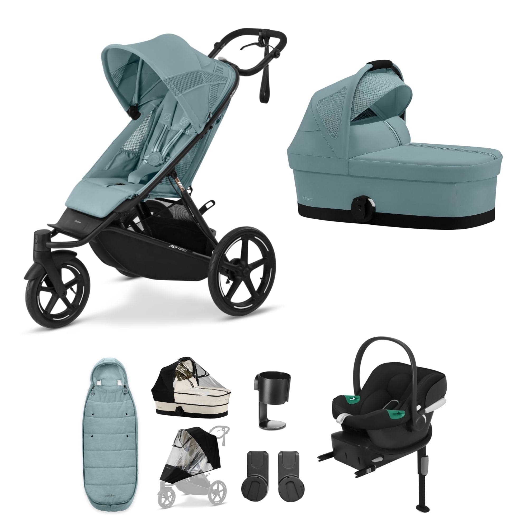 Cybex 3 Wheeler Pushchair Bundles Cybex Avi Spin Comfort Kit - Stormy Blue 16237-STO-BLU