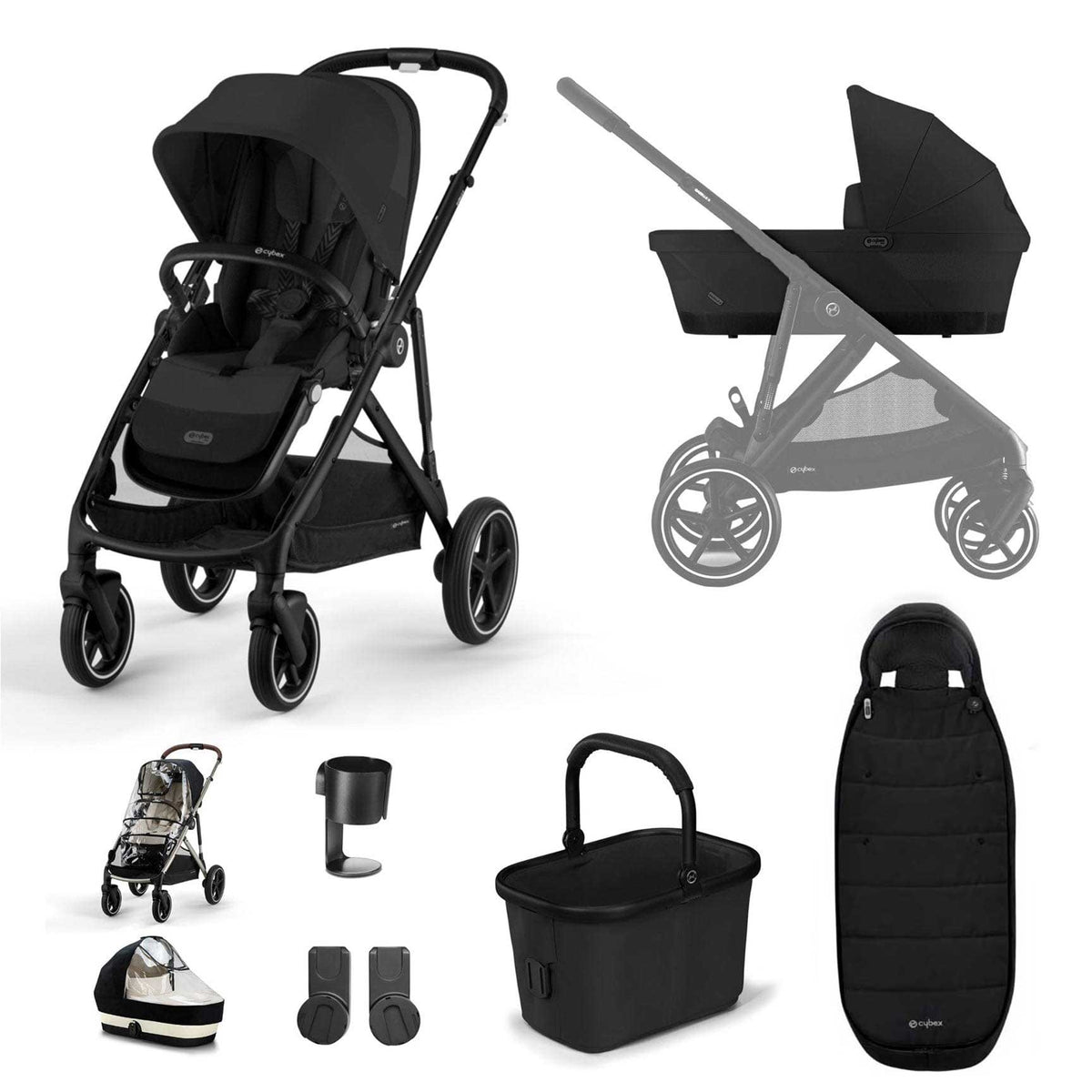 Cybex baby prams Cybex Gazelle S Essential Bundle - Black/Moon Black 14661-BLK-MOO-BLK