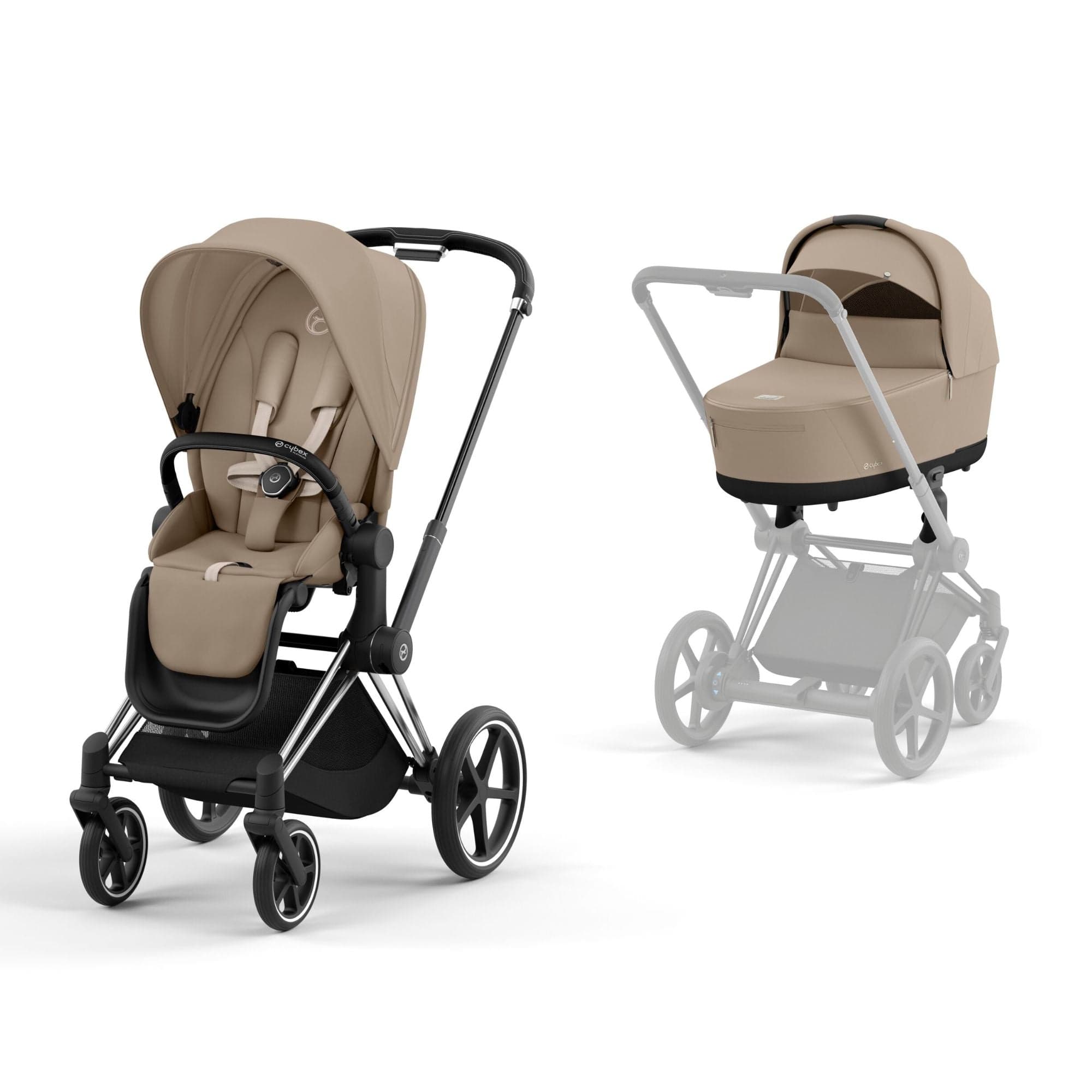 Cybex Baby Prams Cybex Priam & Lux Cot (2023) - Cozy Beige 16677-CH-BLK-BGE