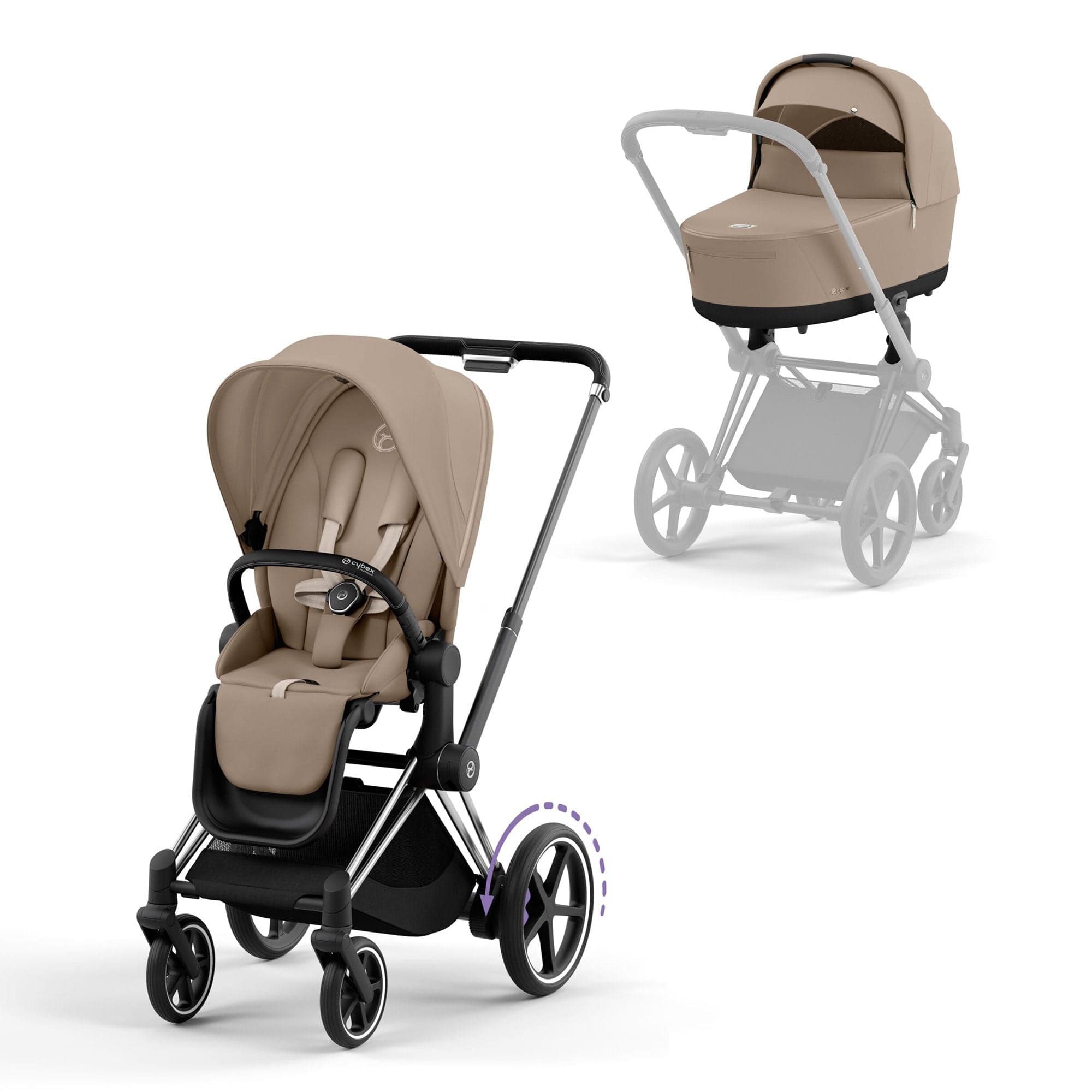 Cybex Baby Prams Cybex e-Priam Pram - Cozy Beige 16748-CH-BLK-BGE