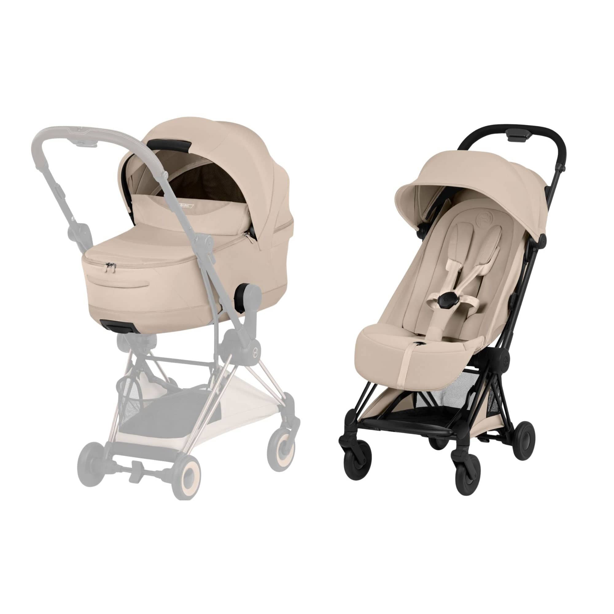 Cybex baby prams Cybex Coya Pushchair Set - Style Collection - Matt Black/Cozy Beige 21979-MB-COZ-BEI