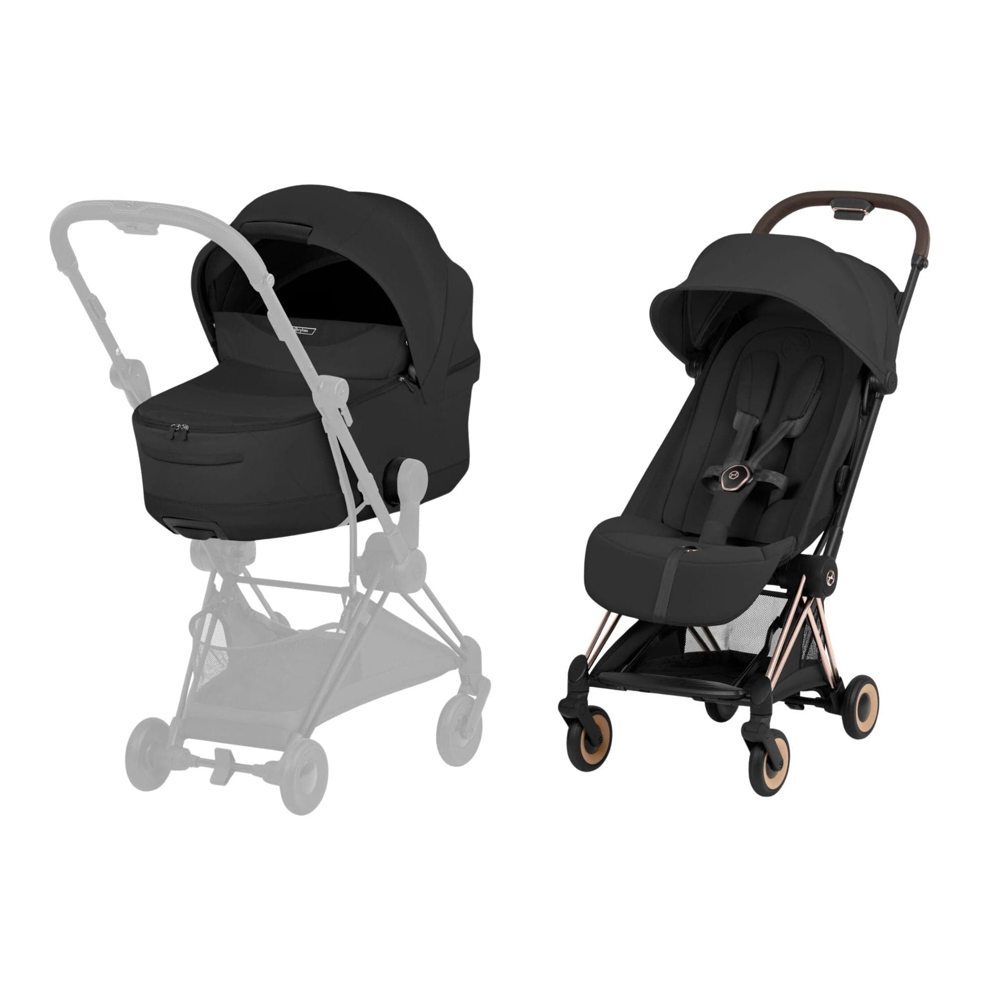 Cybex baby prams Cybex Coya Pushchair Set - Style Collection - Rose Gold/Sepia Black 21979-RG-BLK