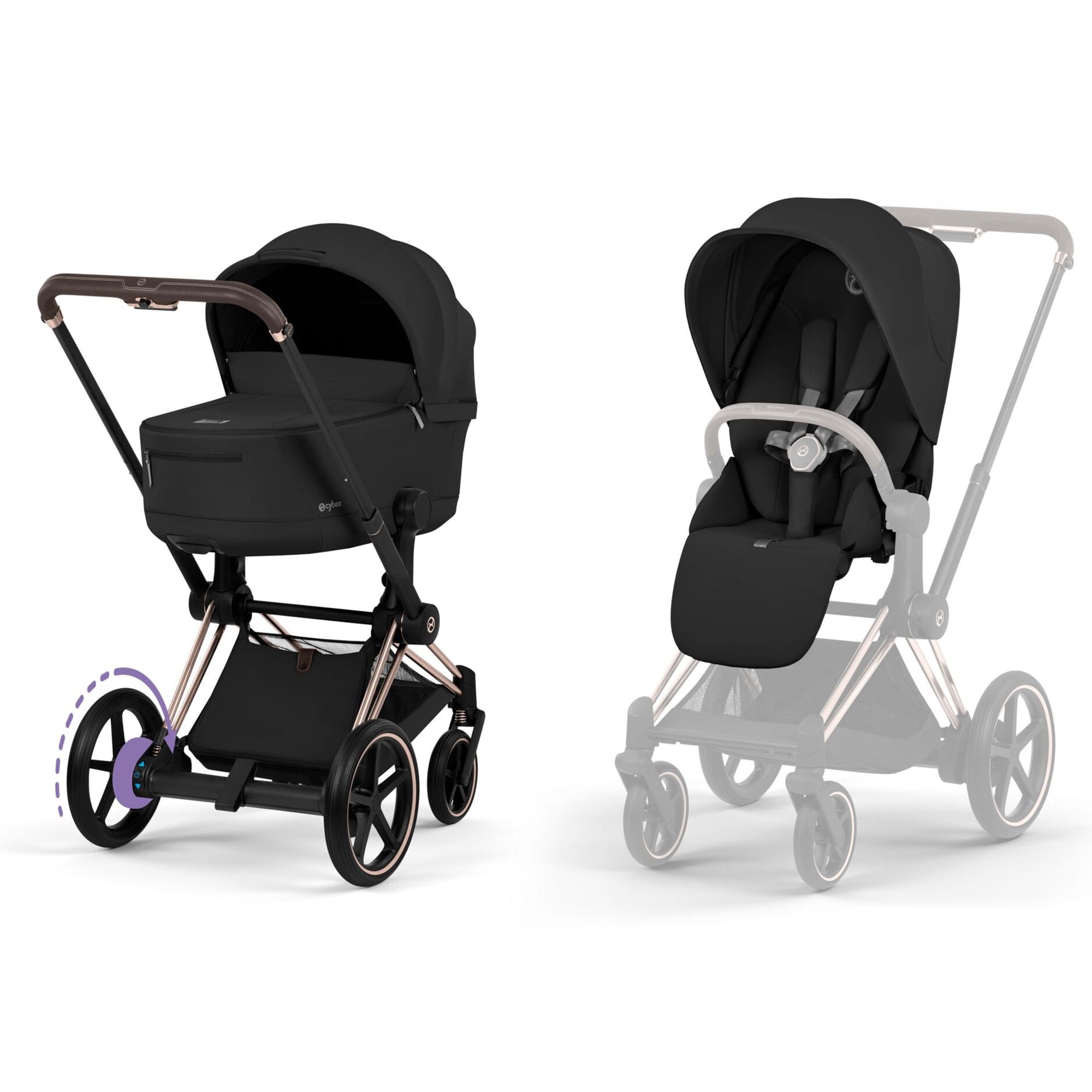 Cybex baby prams Cybex ePriam Pushchair Set - Comfort Collection in Sepia Black 526000043