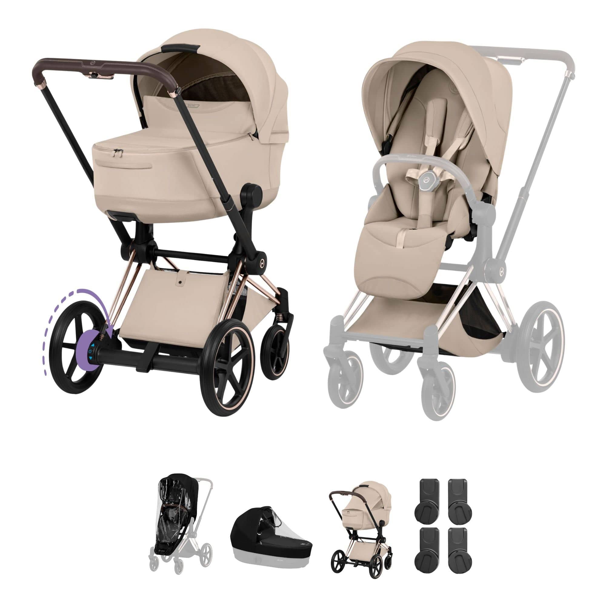 Cybex baby prams Cybex ePriam Pushchair Set - Style Collection - Cozy Beige 21827-RG-COZ-BEI