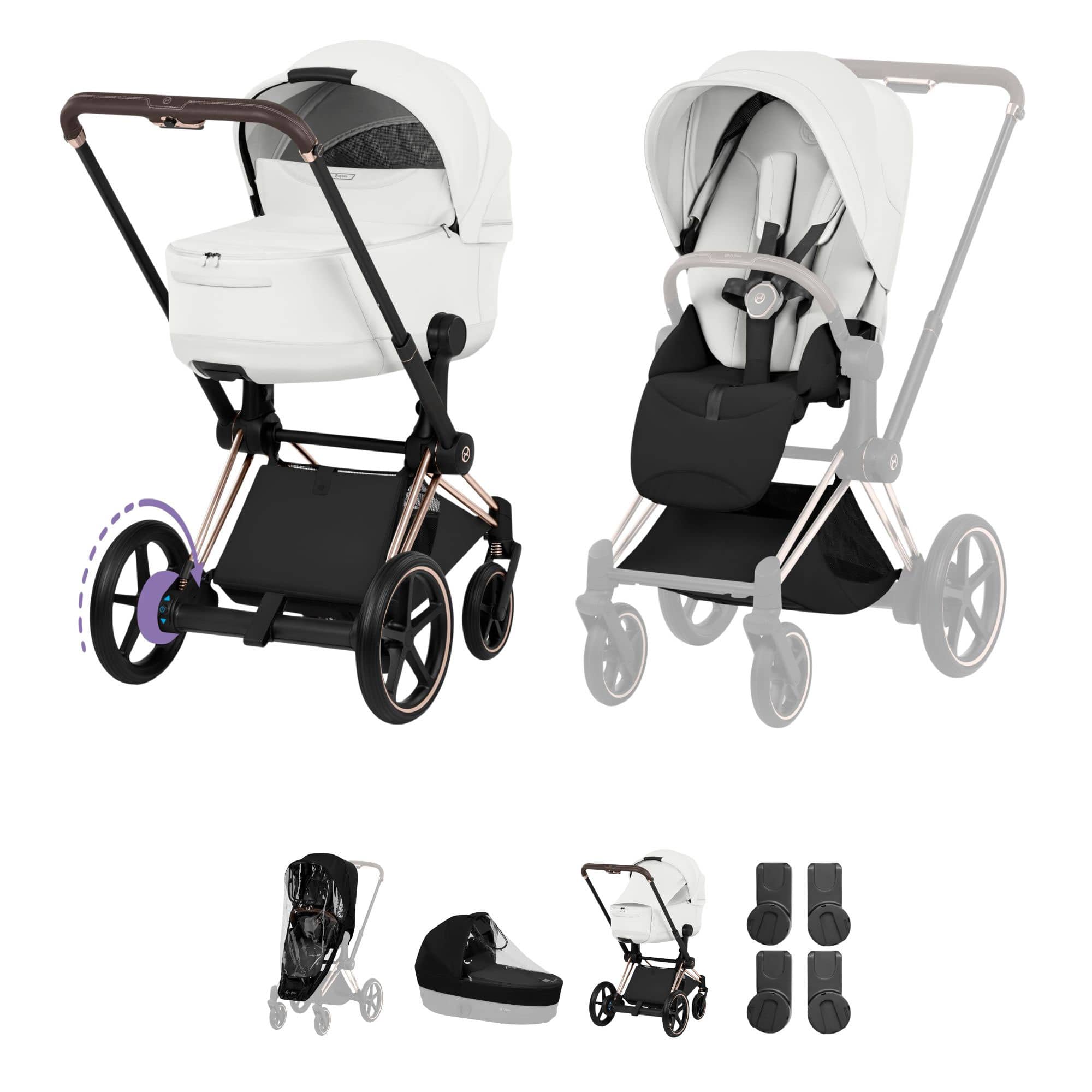 Cybex baby prams Cybex ePriam Pushchair Set - Style Collection - Off White 21827-RG-OFF-WHT