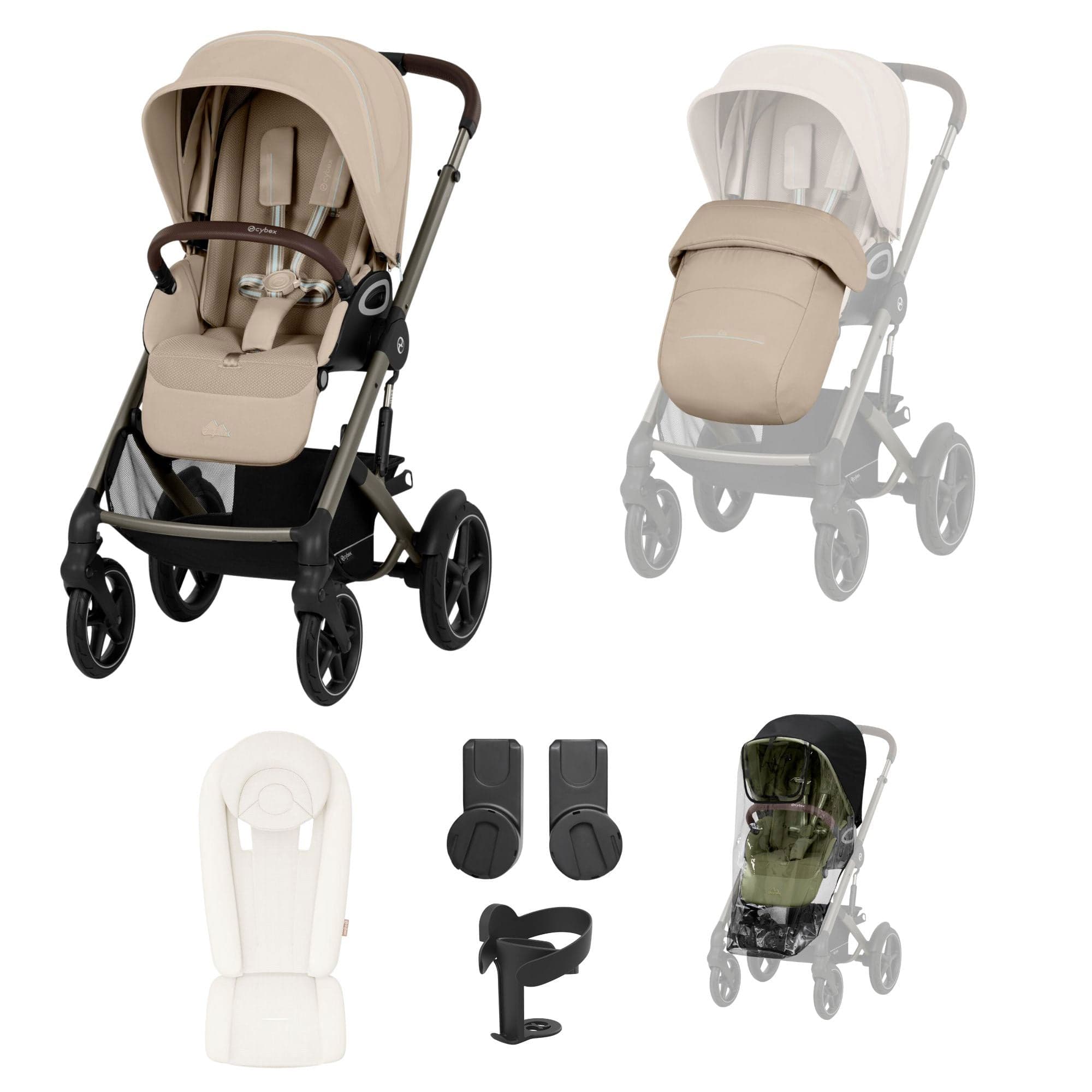 Cybex baby prams Cybex Talos S Lux 8 Piece Bundle - Almond Beige