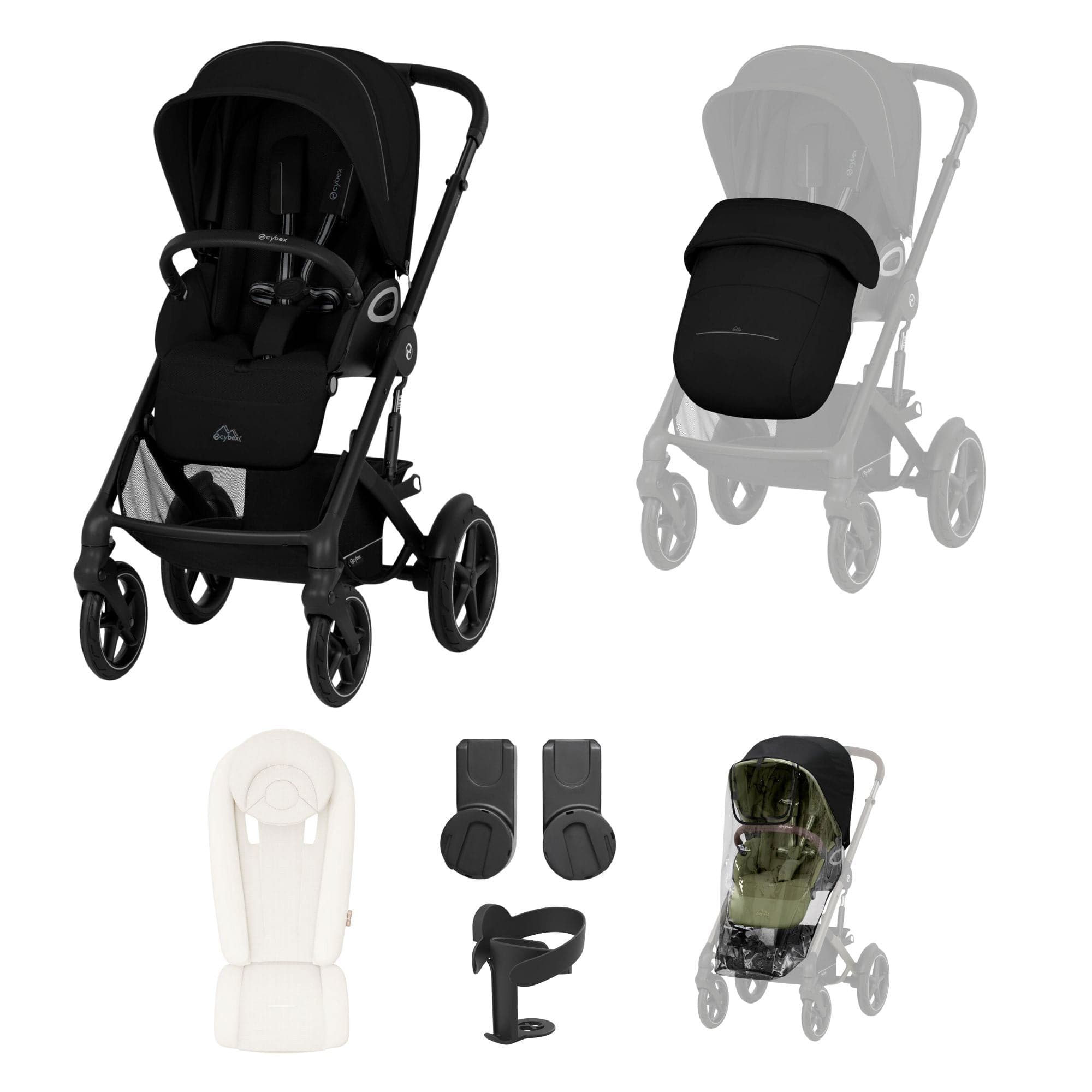 Cybex baby prams Cybex Talos S Lux 8 Piece Bundle - Moon Black 21401-TAL-8PC-NB-BLK