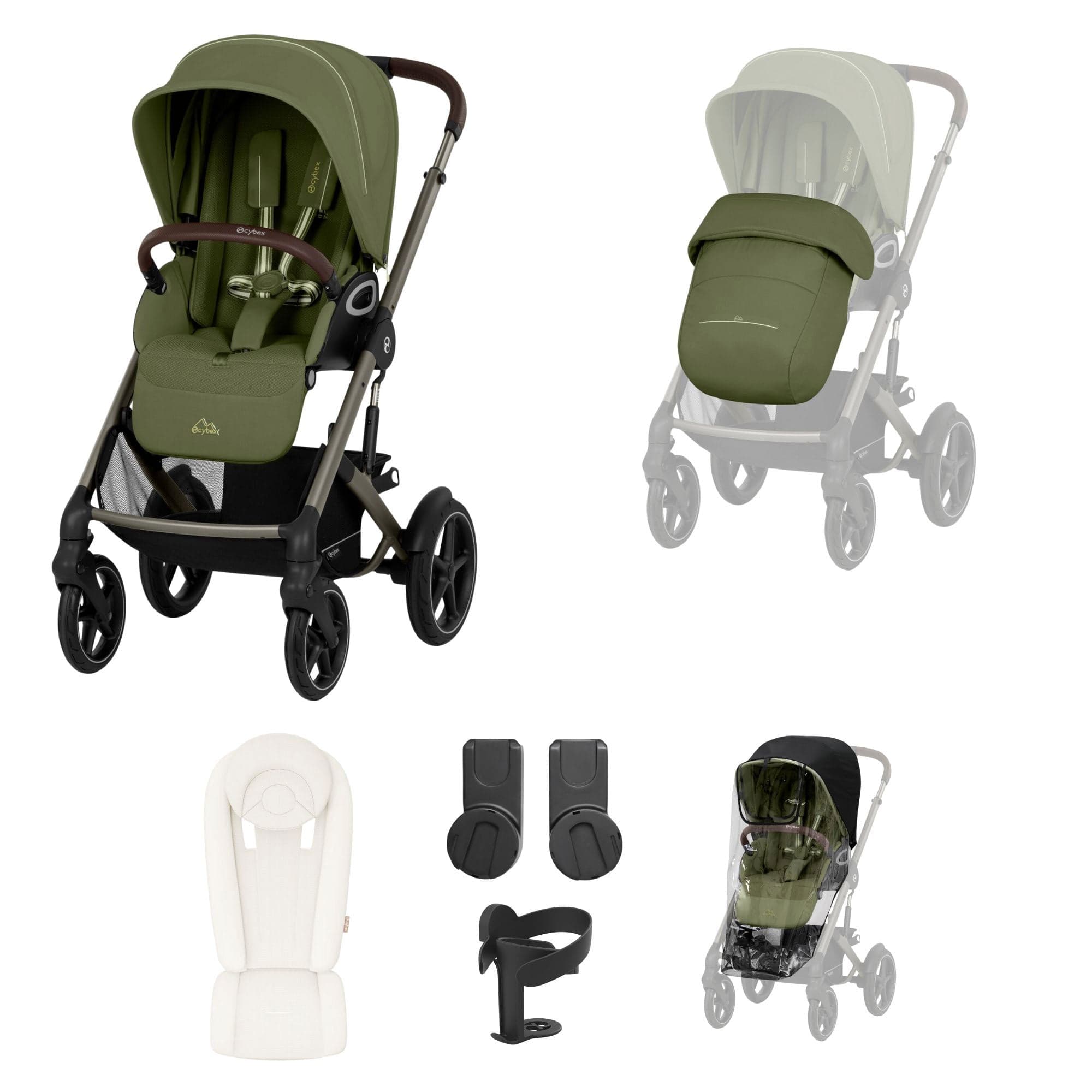 Cybex baby prams Cybex Talos S Lux 8 Piece Bundle - Moss Green 21401-TAL-8PC-NB-MSS