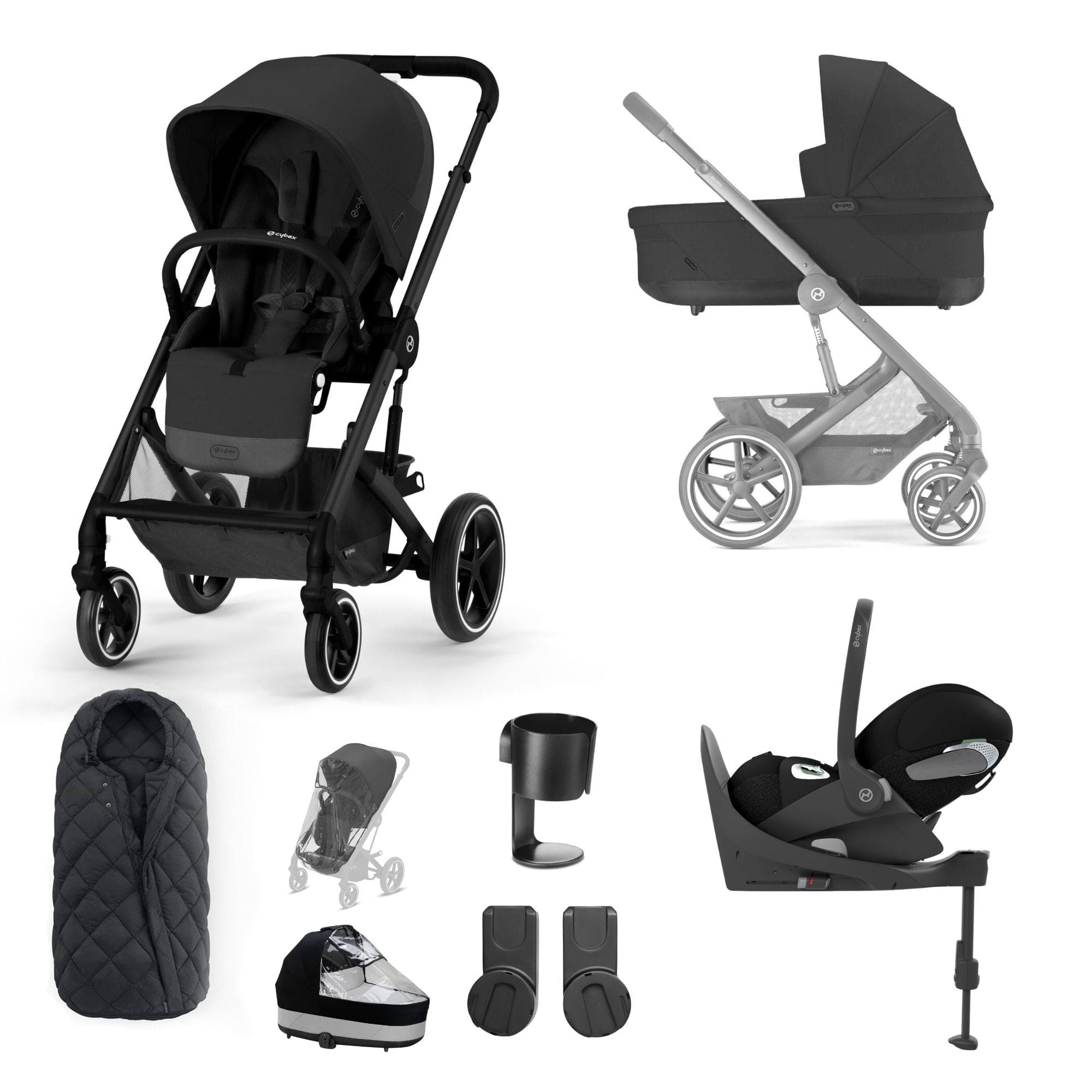 Cybex Travel Systems Cybex Balios S Lux Luxury Bundle - Black/Moon Black 127459-BLK-MOO-BLK