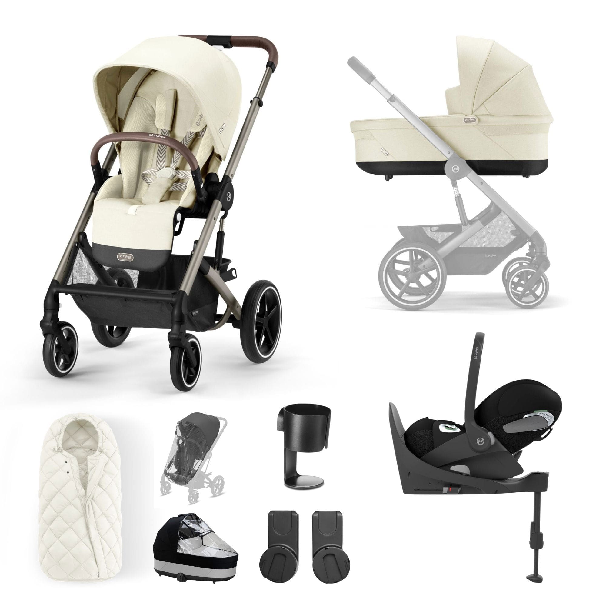 Cybex Travel Systems Cybex Balios S Lux Luxury Bundle - Taupe/Seashell Beige 127462-TPE-SEA-BEI