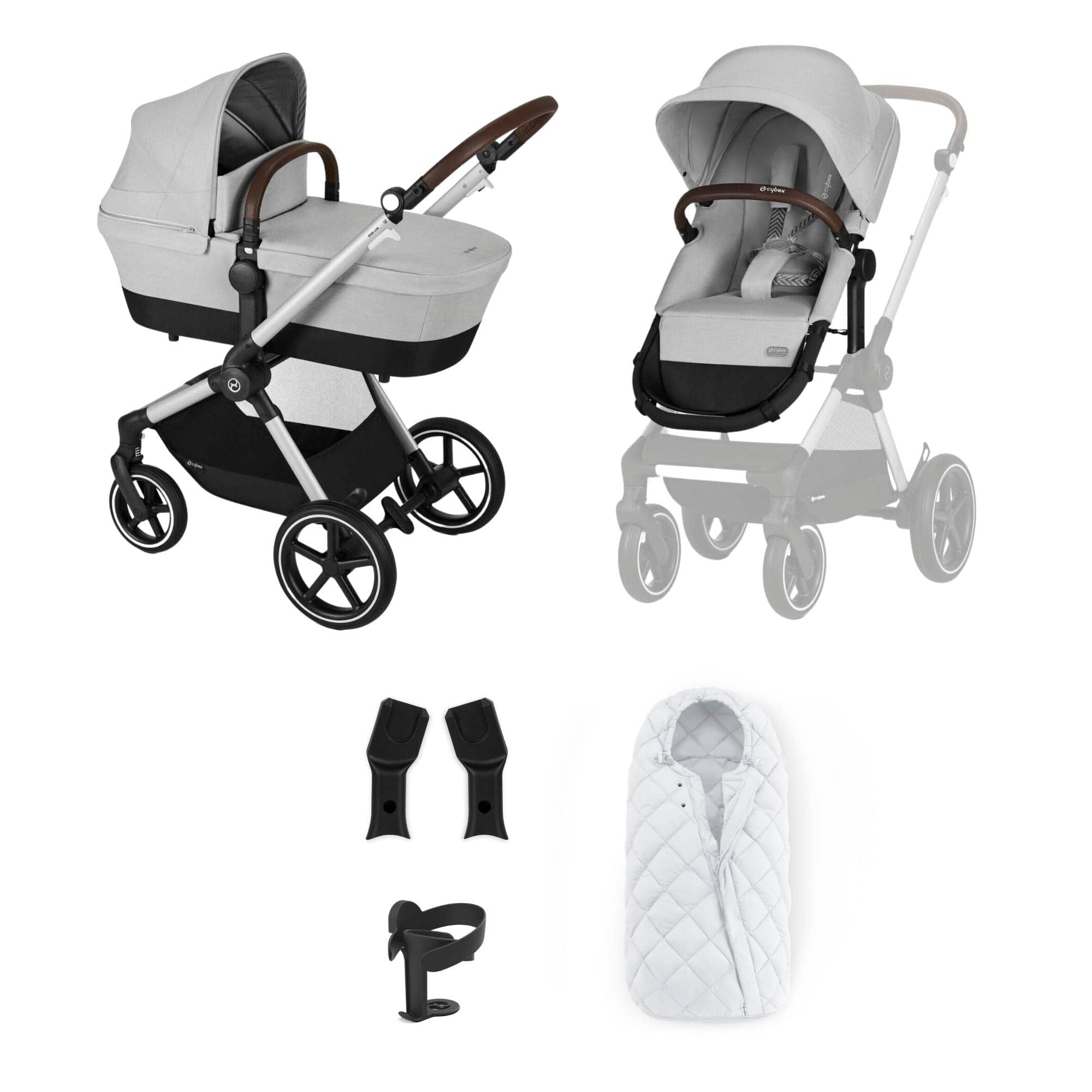 Cybex travel systems Cybex Eos Lux Essentials 7 Piece Bundle - Lava Grey 14525-SLV-LAV-GRY