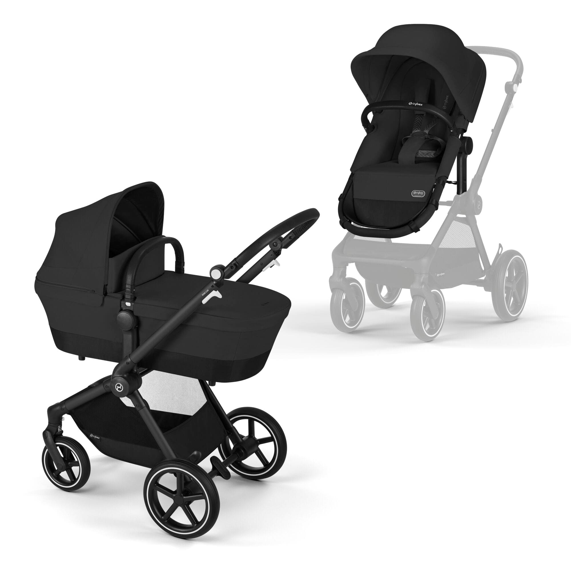 Cybex travel systems Cybex Eos Lux Comfort 9 Piece Bundle - Moon Black 14529-BLK-MOO-BLK