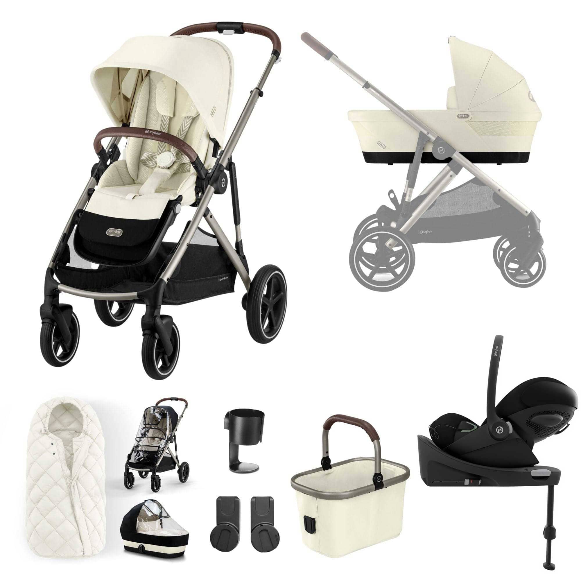 Cybex travel systems Cybex Gazelle S Luxury Bundle - Taupe/Seashell Beige 14679-TPE-SEA-BEI