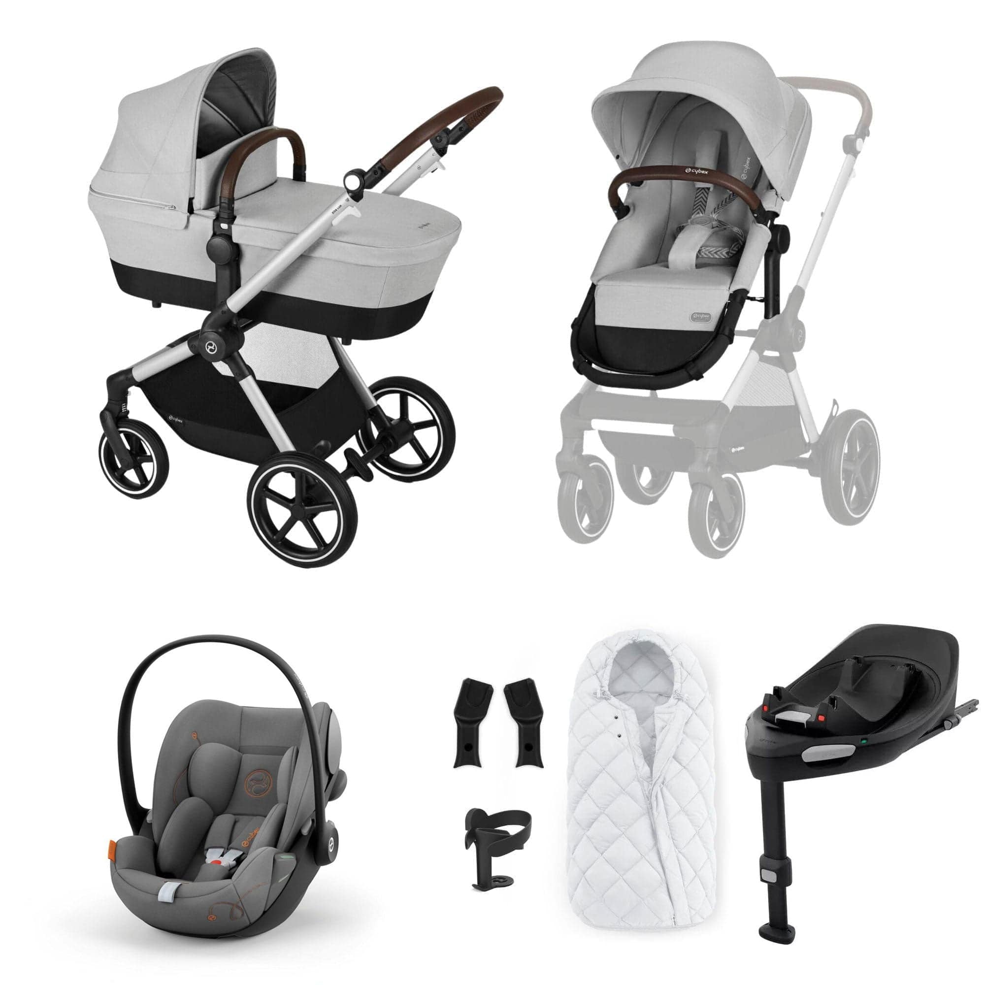 Cybex travel systems Cybex Eos Lux Luxury 9 Piece Bundle - Lava Grey 17115-SLV-LAV-GRY