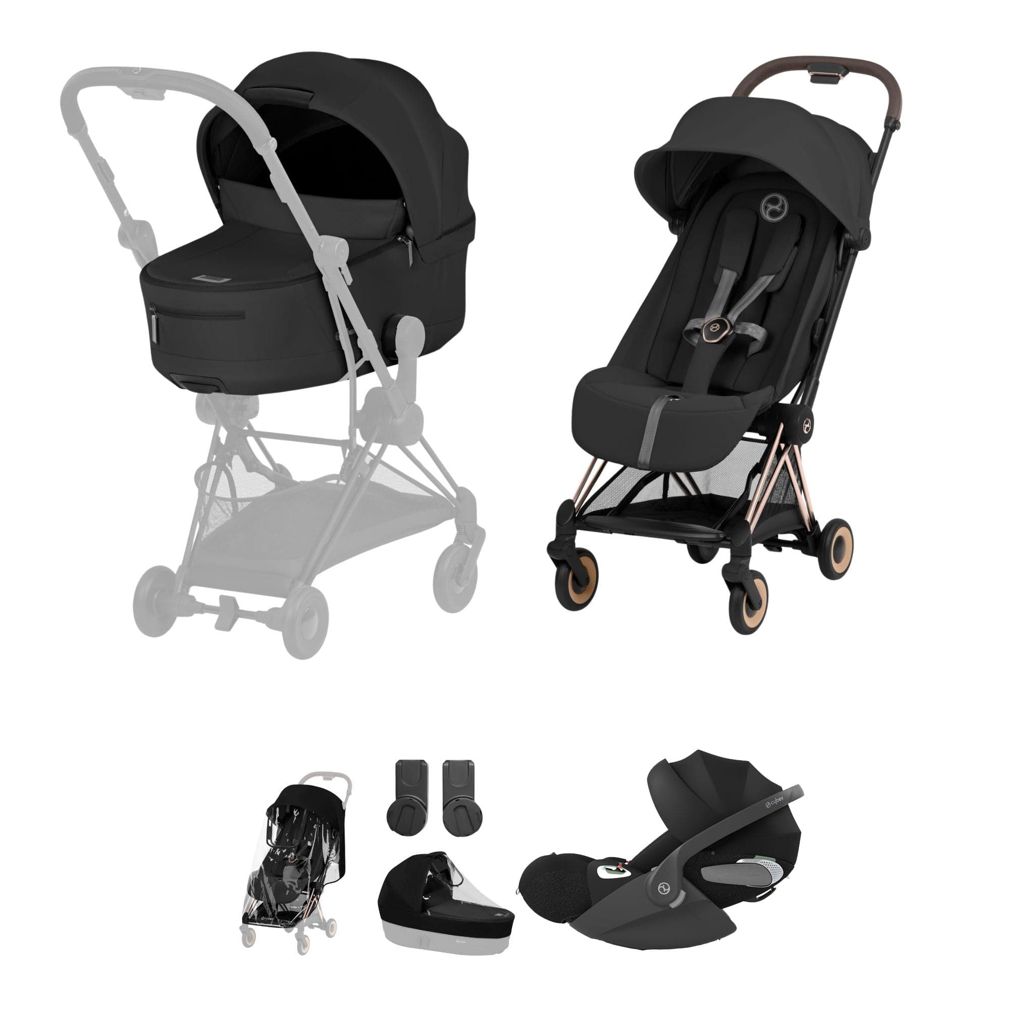 Cybex travel systems Cybex Coya Ultimate Bundle - Comfort Collection - Sepia Black 22041-RG-BLK