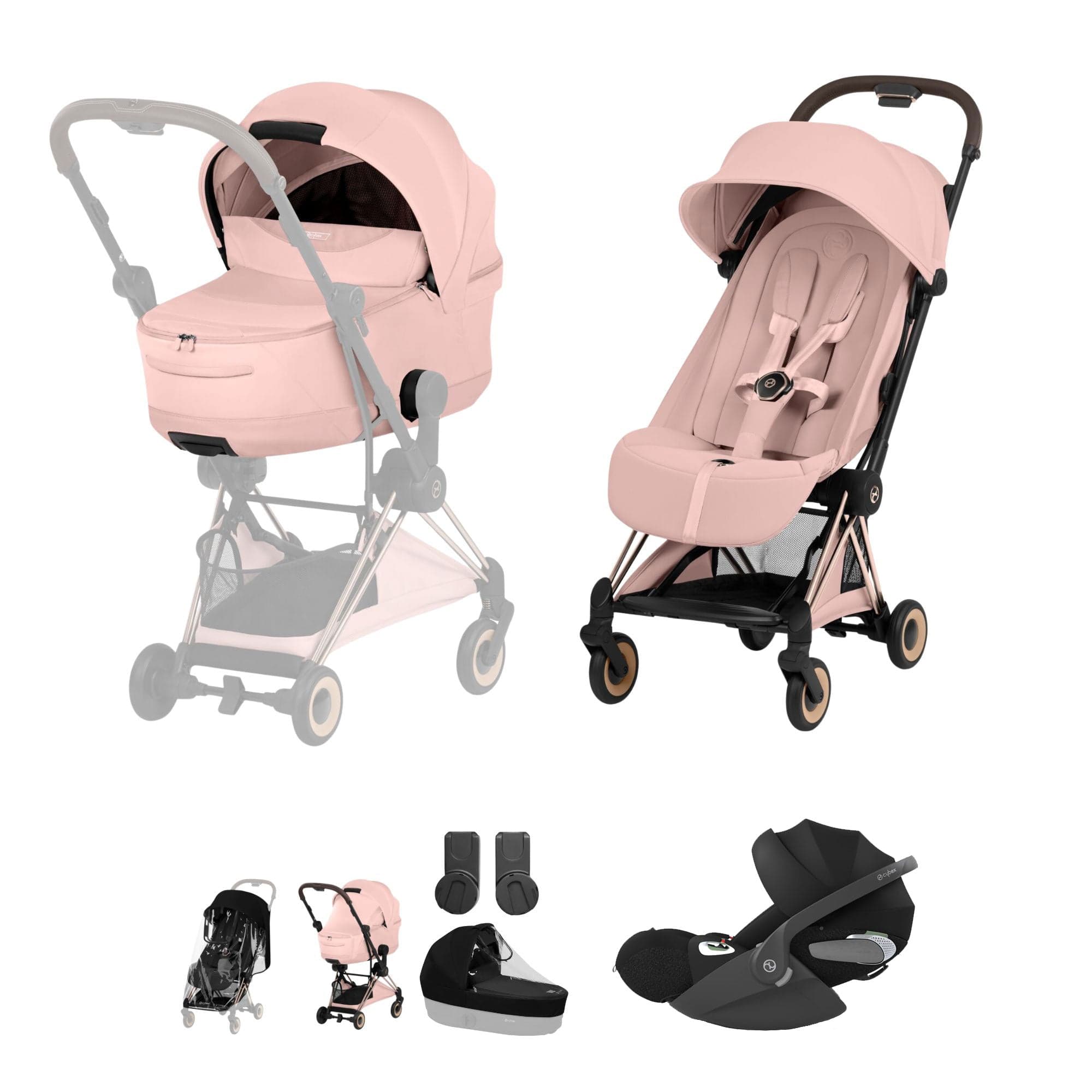 Cybex travel systems Cybex Coya Ultimate Bundle - Style Collection - Peach Pink 21991-RG-PEA-PNK